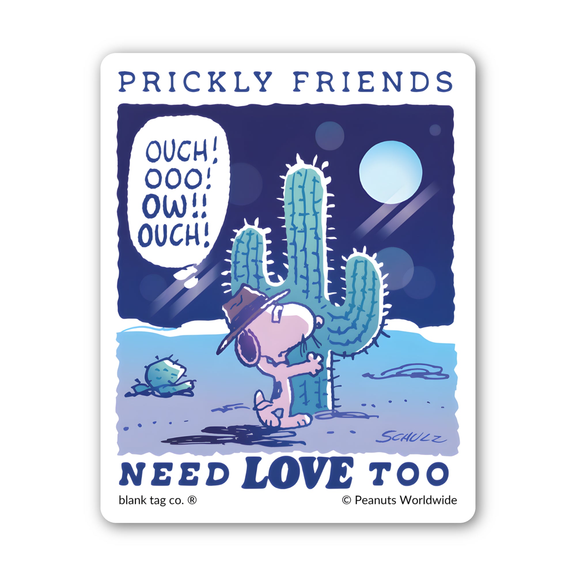 Peanuts® Waterproof Sticker - Prickly Friends Need Love Too