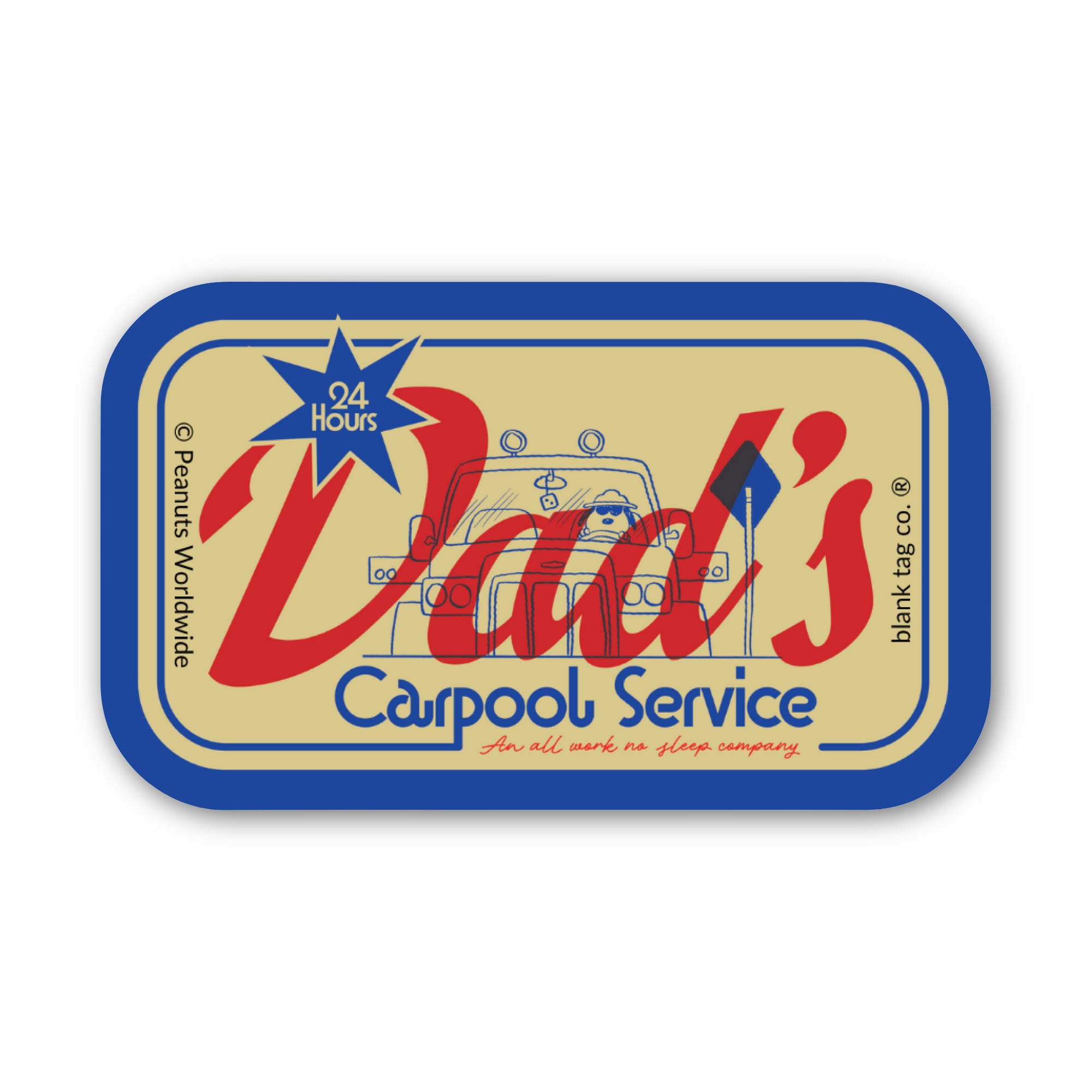 Peanuts® Waterproof Sticker - Dad's Carpool Service