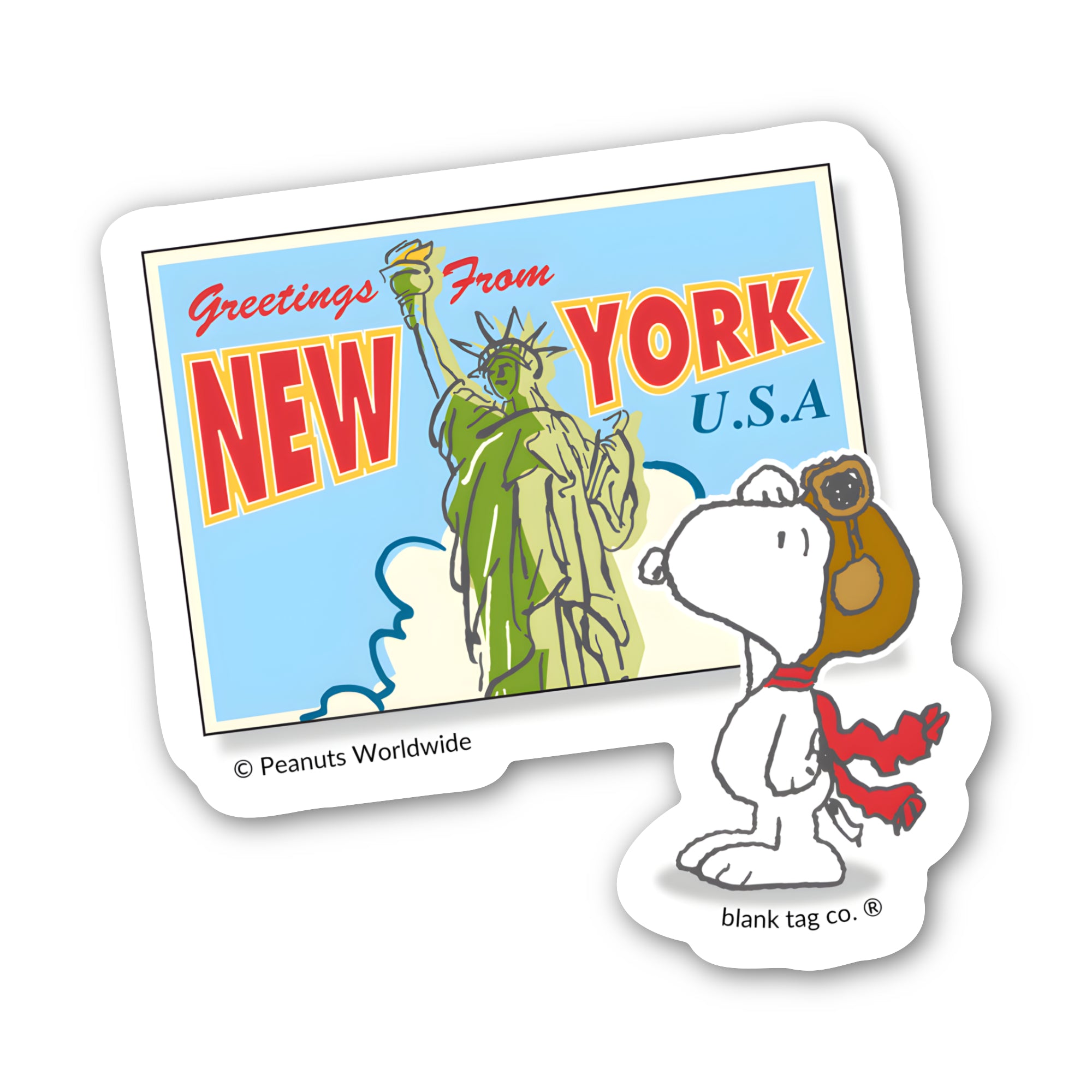 Peanuts® Waterproof Sticker - Greetings From New York