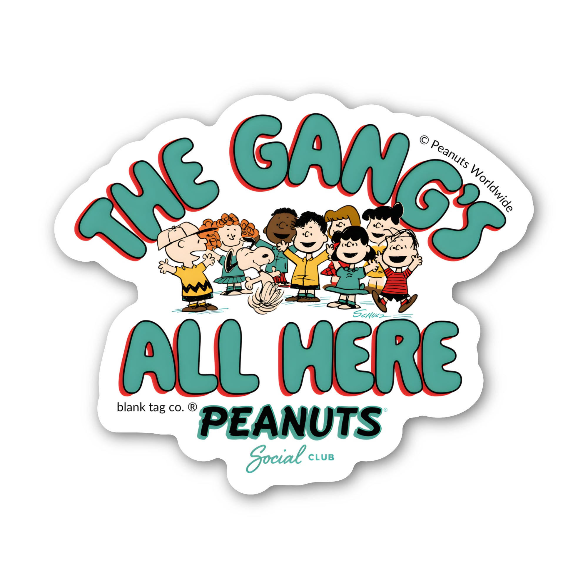 Peanuts® Waterproof Sticker - Gang's All Here