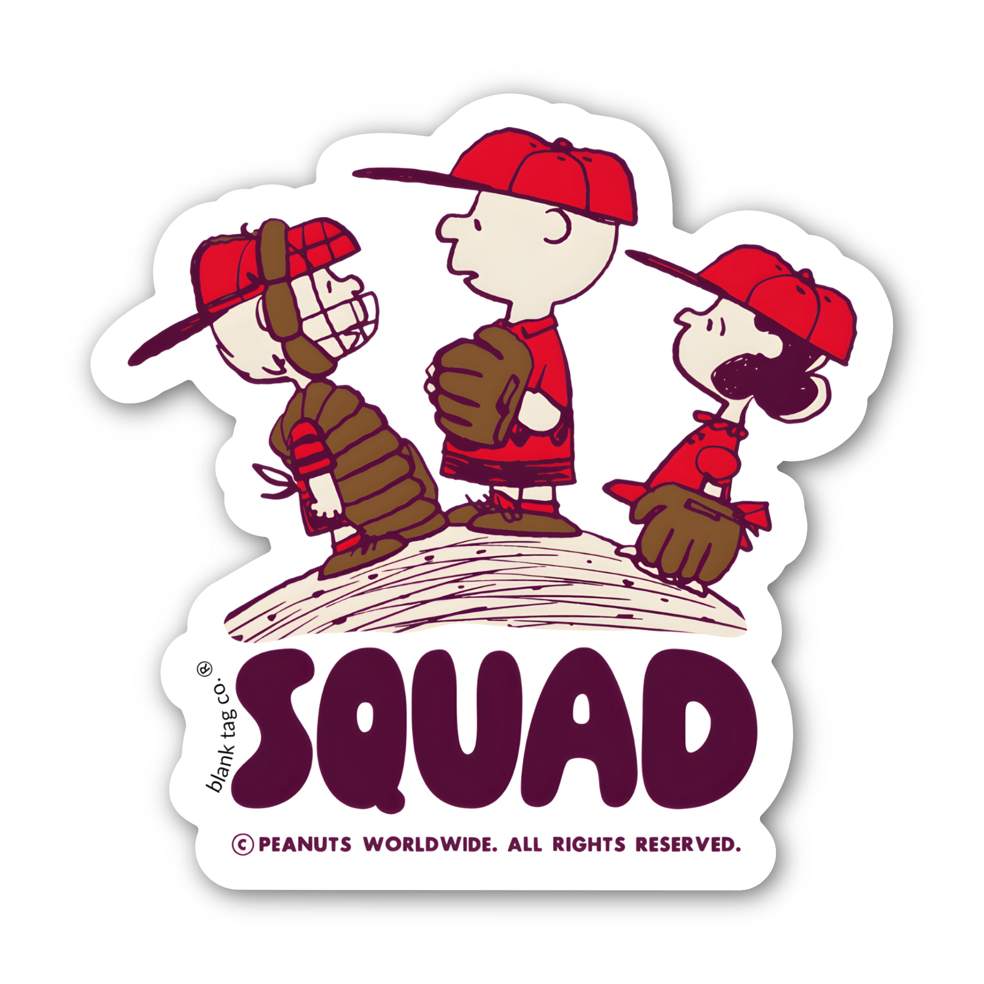 Peanuts® Waterproof Sticker - Baseball Squad