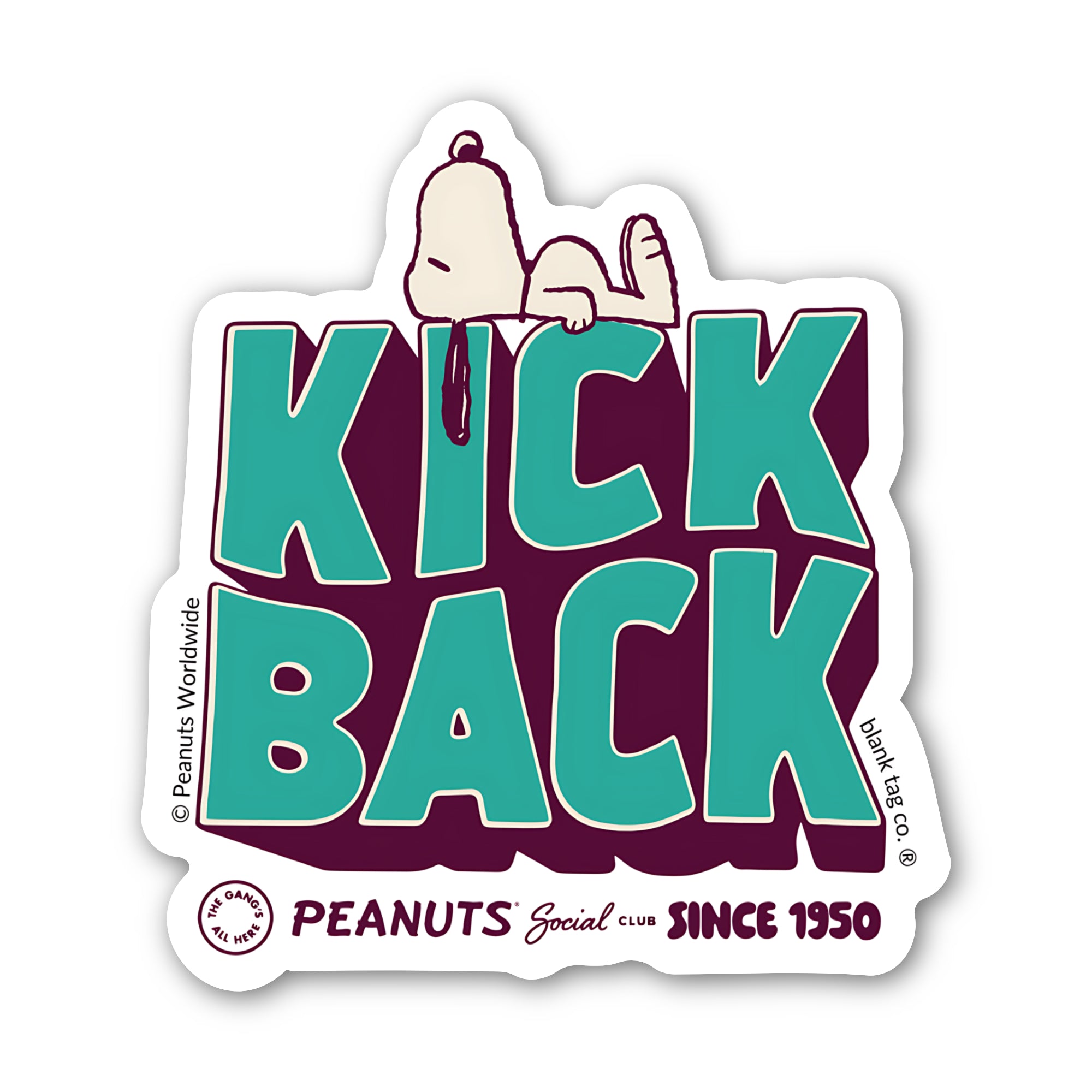 Peanuts® Waterproof Sticker - Kick Back