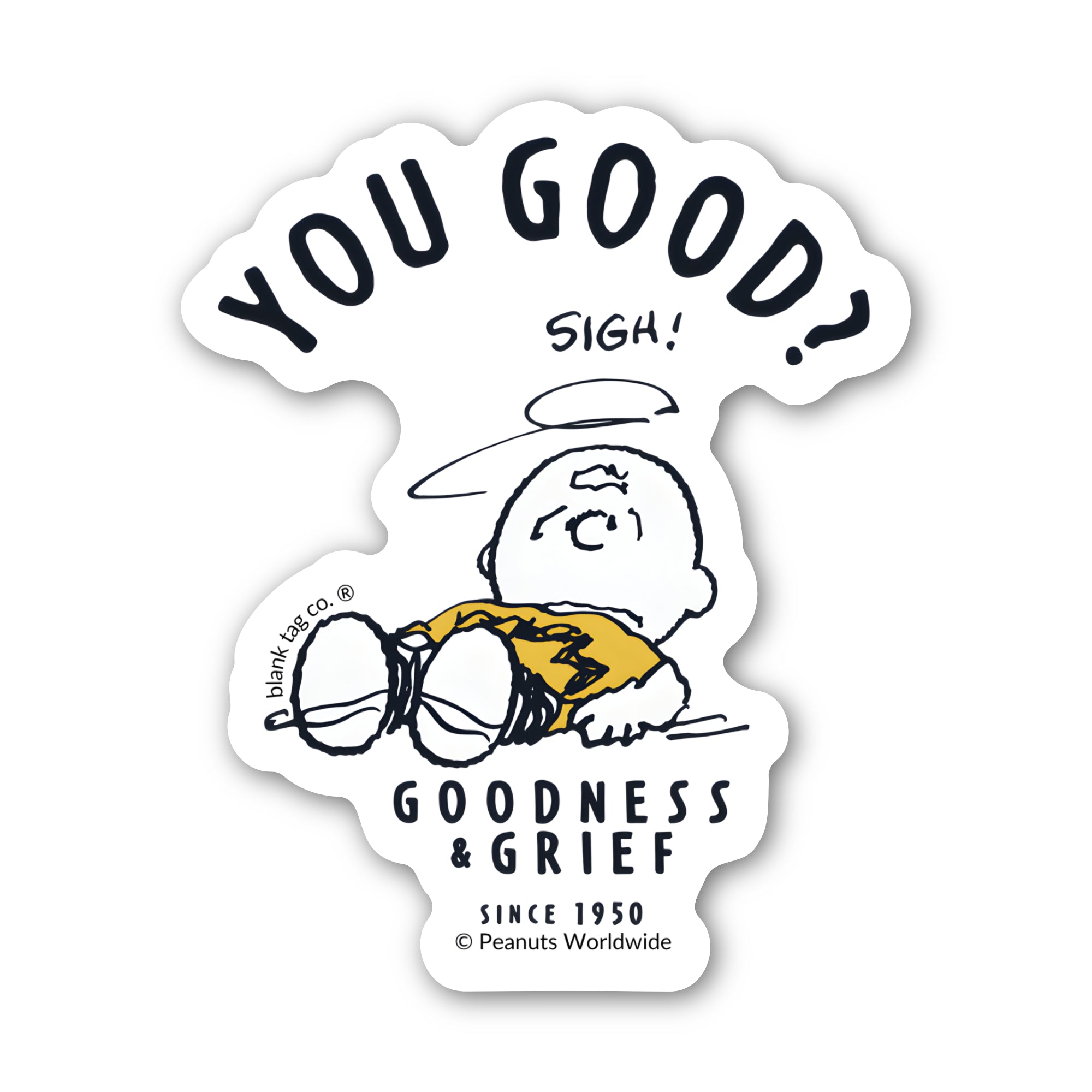 Peanuts® Waterproof Sticker - You Good? Charlie Brown