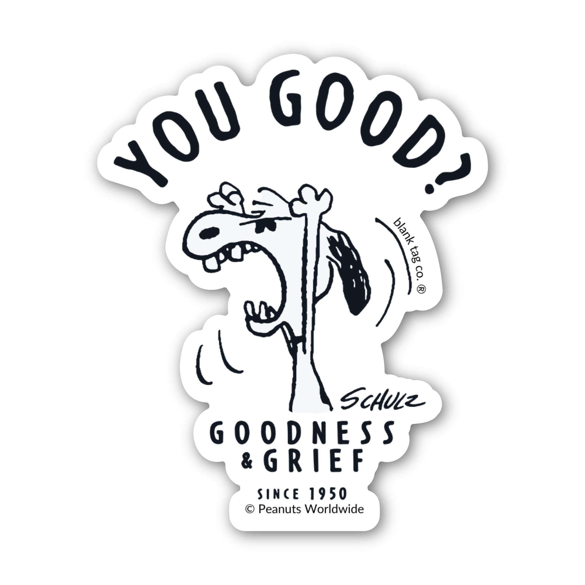 Peanuts® Waterproof Sticker - You Good? Snoopy