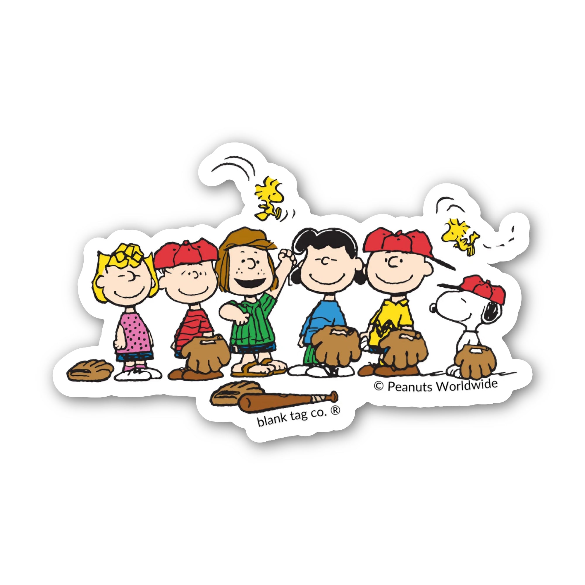 Peanuts® Waterproof Sticker - Peanuts Gang Playing Baseball