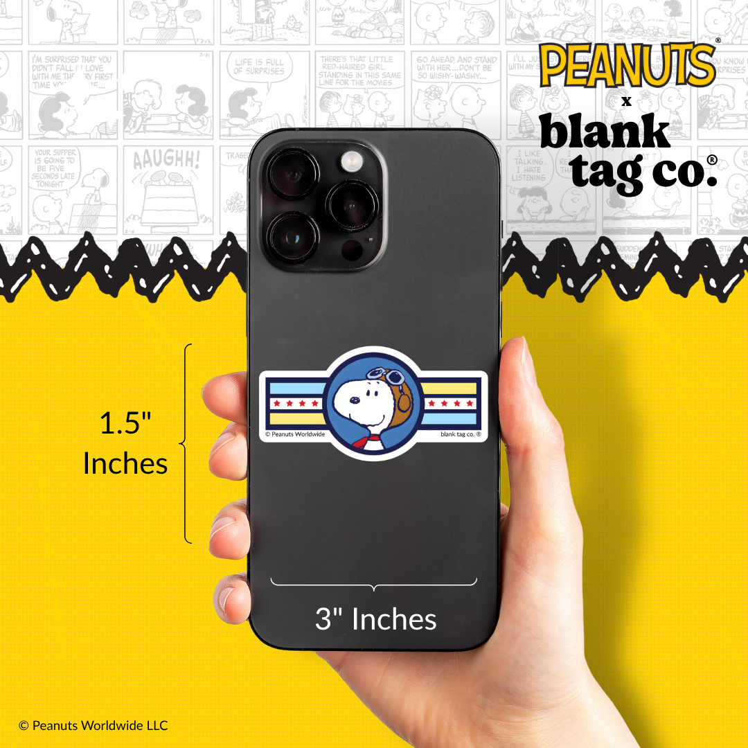 Peanuts® Waterproof Sticker - Flying Ace Face Badge