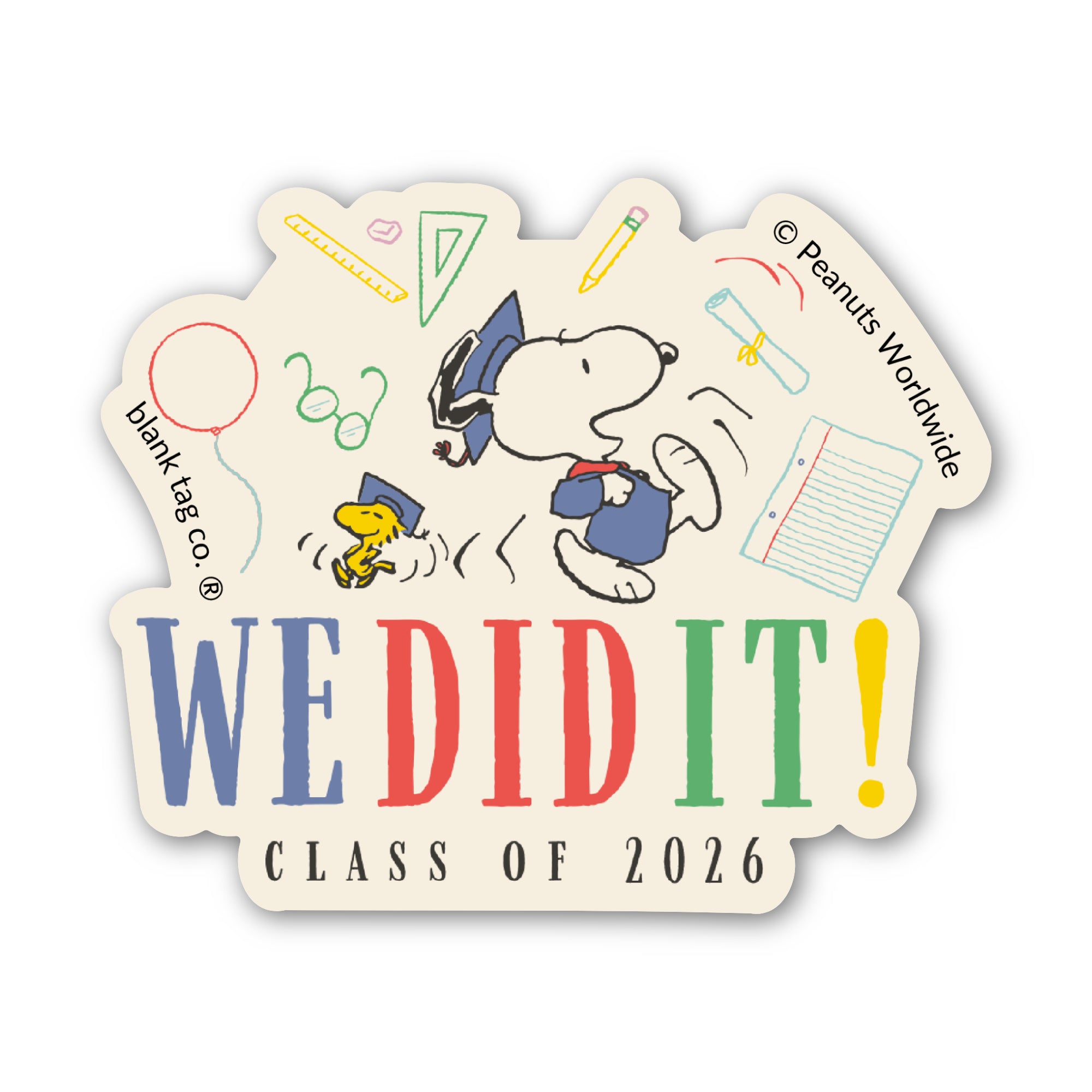 Peanuts® Waterproof Sticker - We Did It 2026