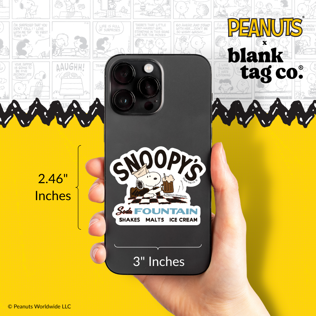 Peanuts® Waterproof Sticker - Snoopy's Soda Fountain