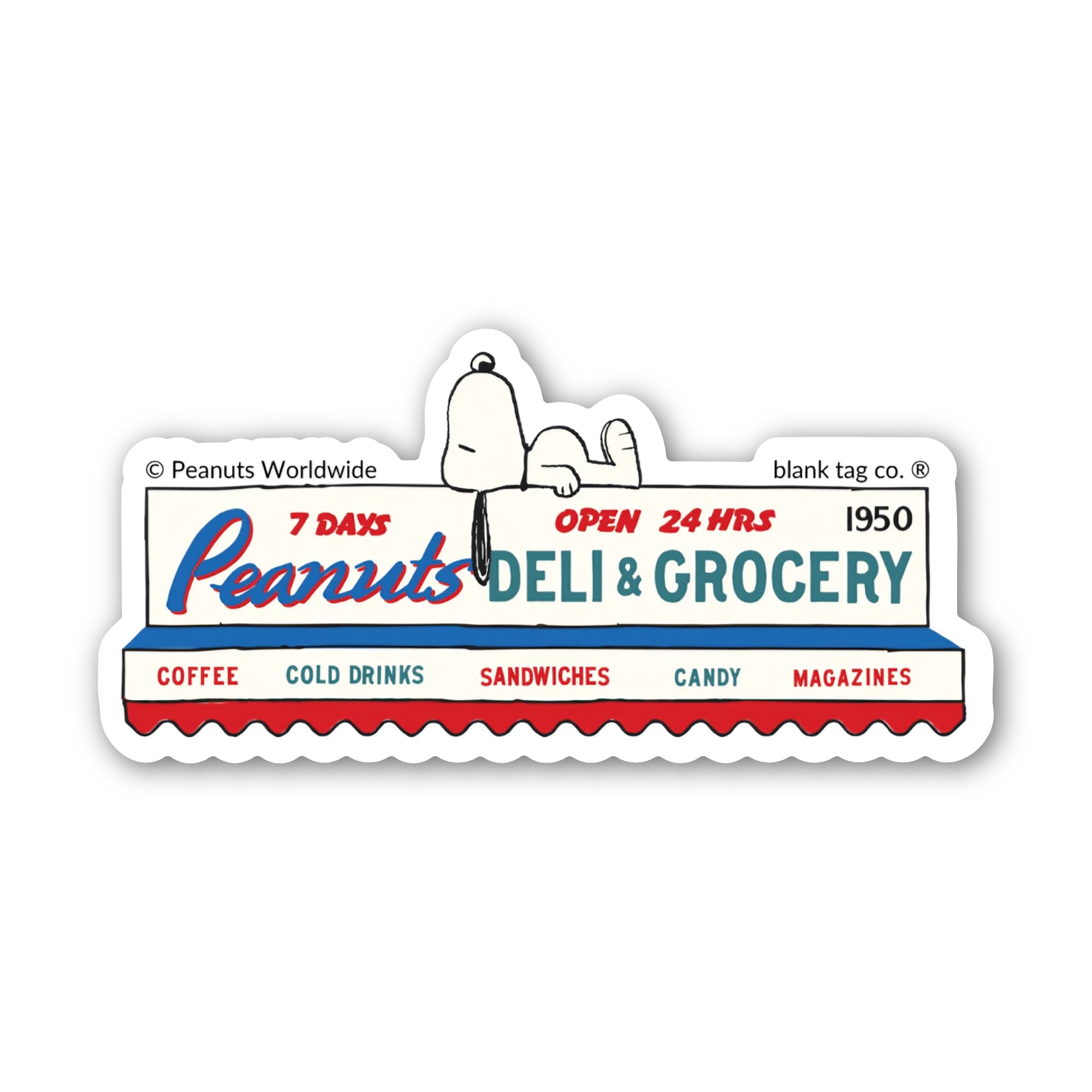 Peanuts® Waterproof Sticker - Peanut's Deli & Grocery Billboard