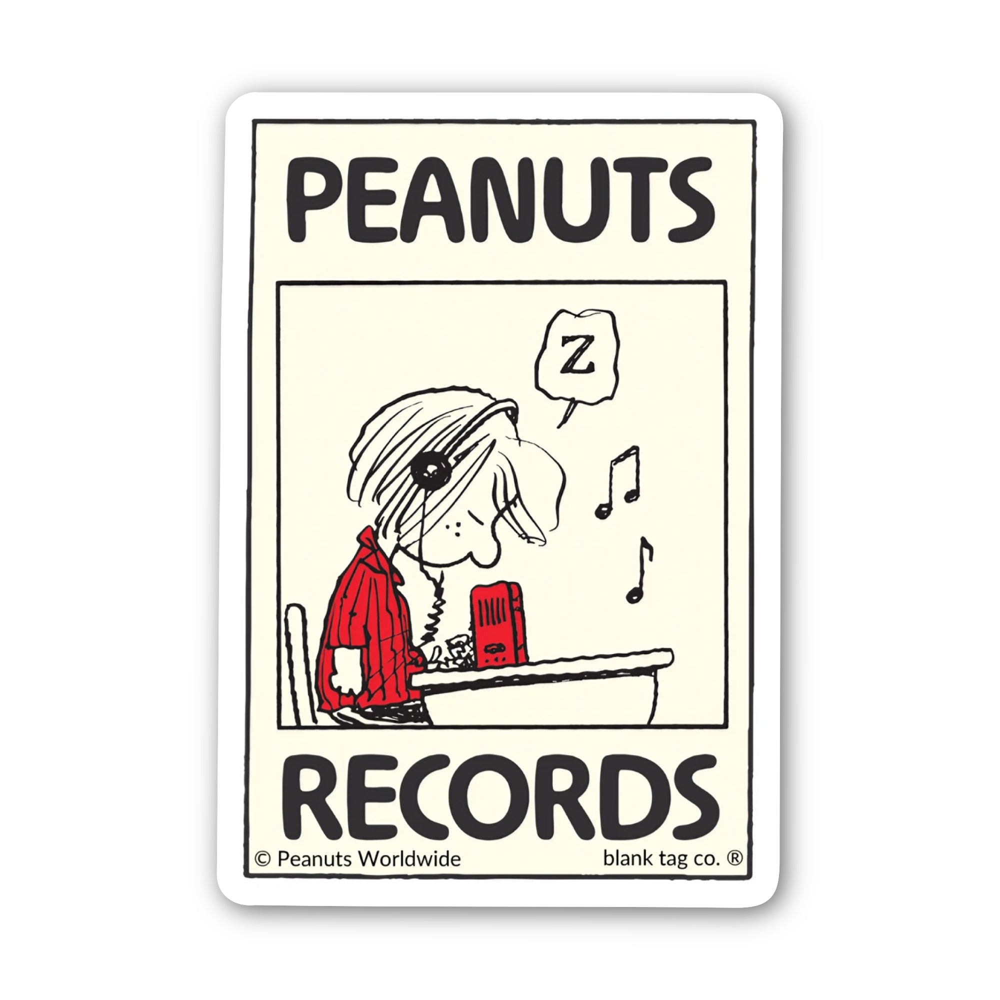 Peanuts® Waterproof Sticker - Peanuts Records (Peppermint Patty)