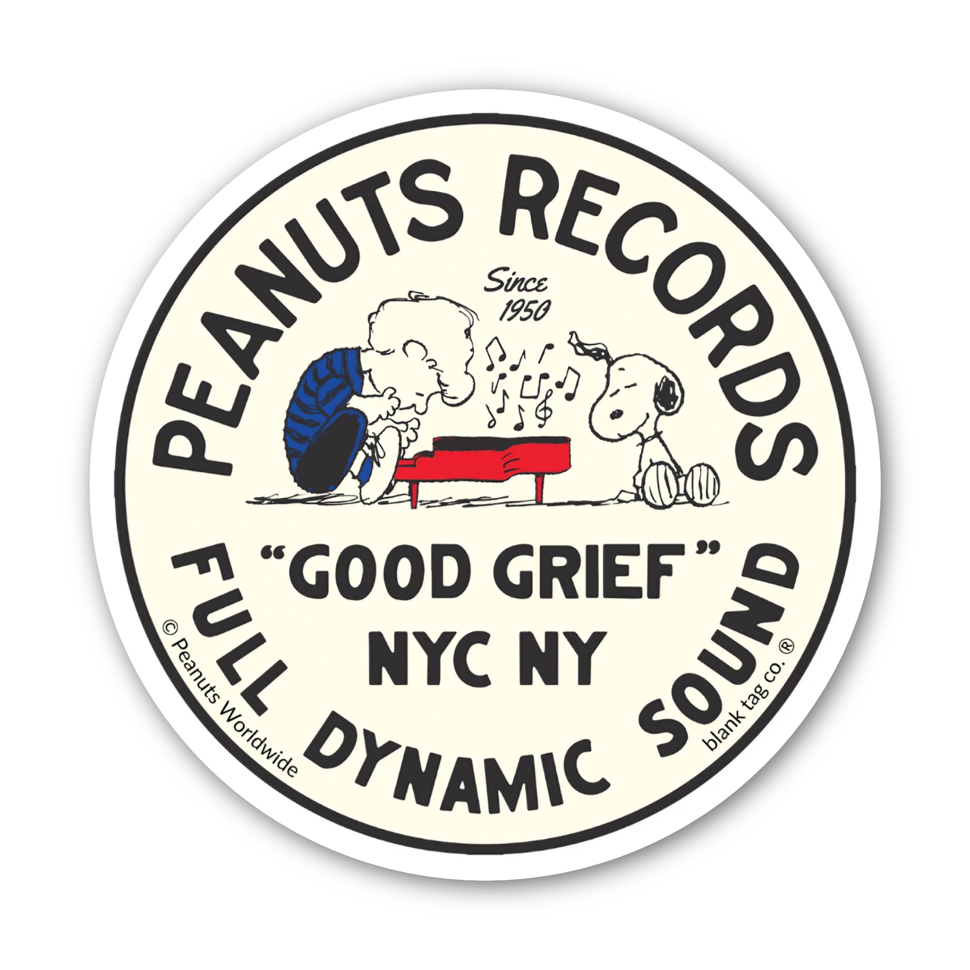 Peanuts® Waterproof Sticker - Peanuts Records (Schroeder)
