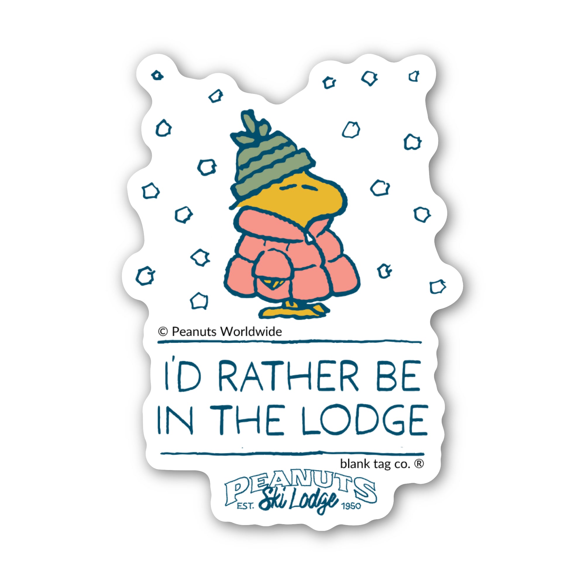 Peanuts® Waterproof Sticker - I'd Rather Be In The Lodge