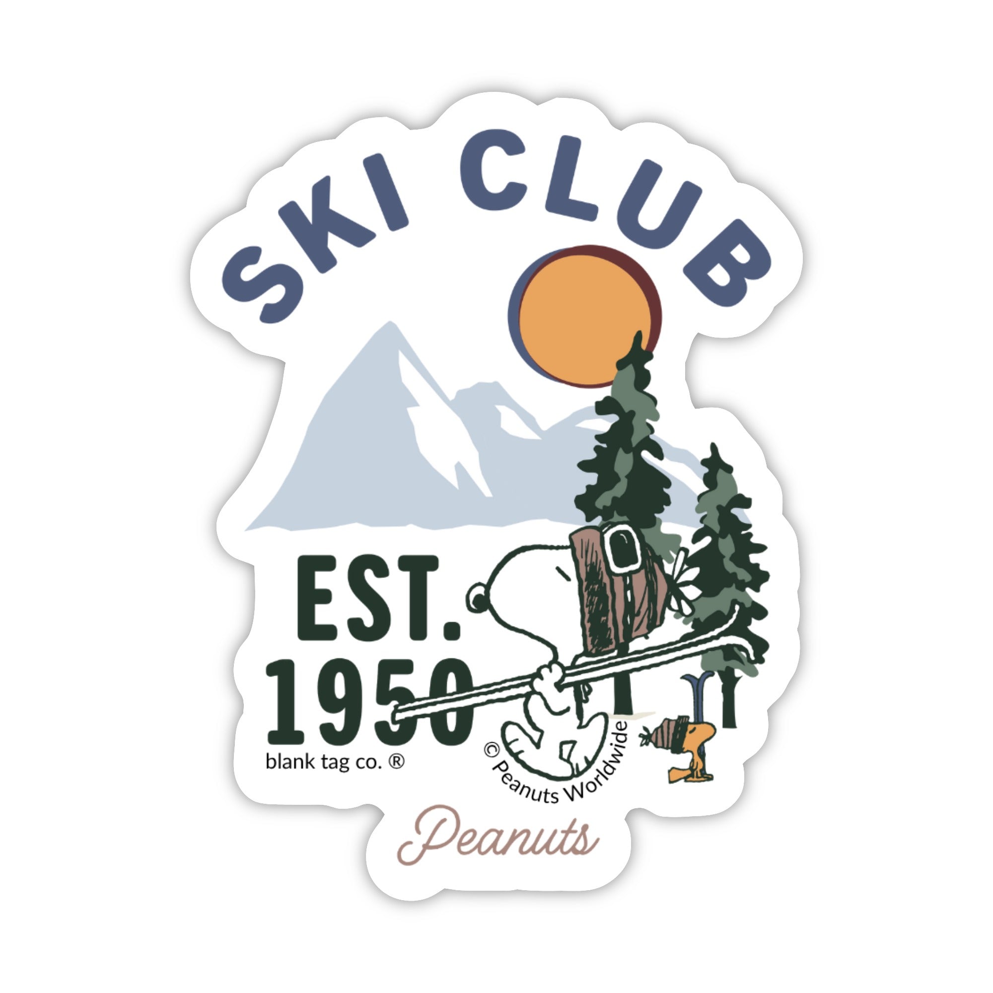 Peanuts® Waterproof Sticker - Ski Club