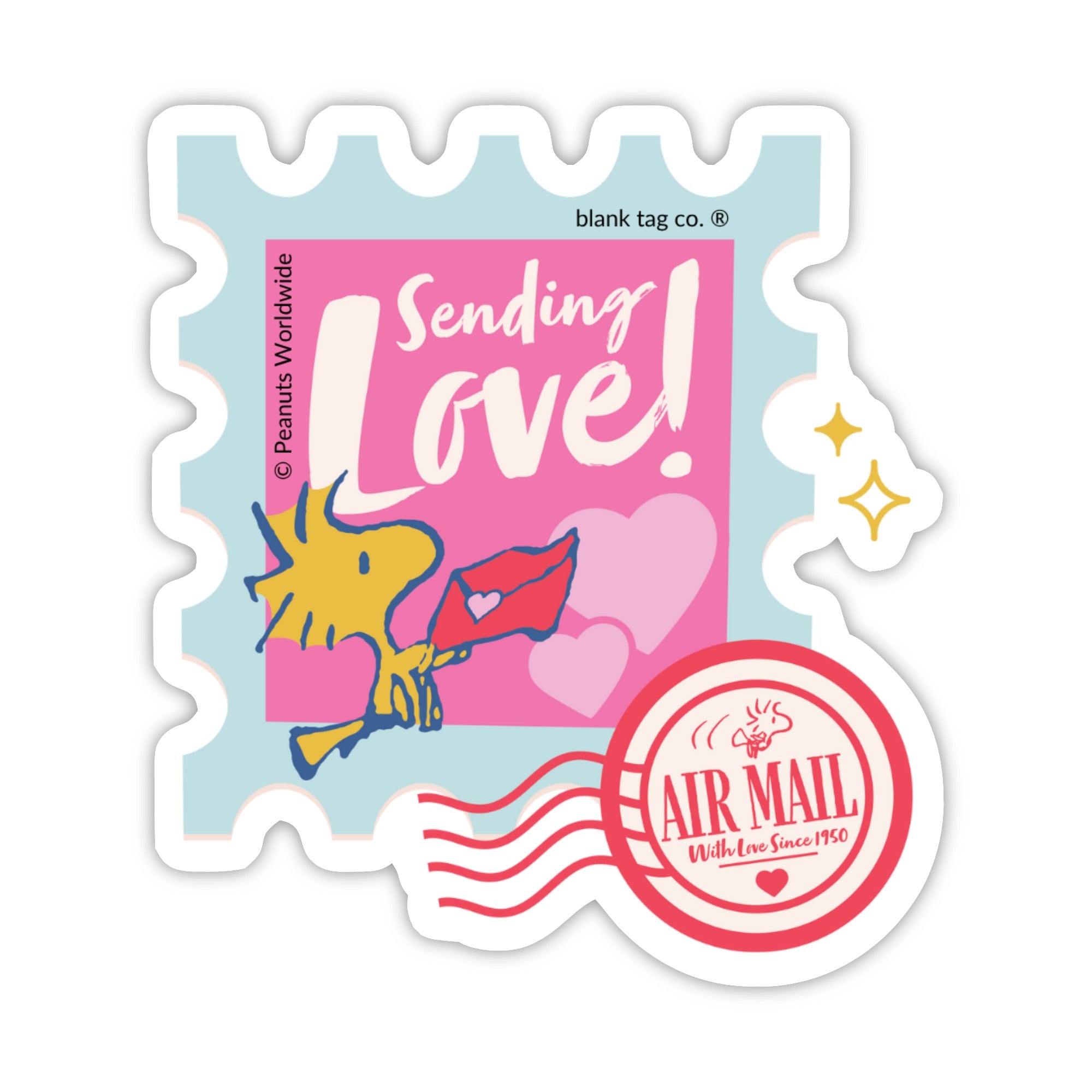 Peanuts® Waterproof Sticker - Sending Love