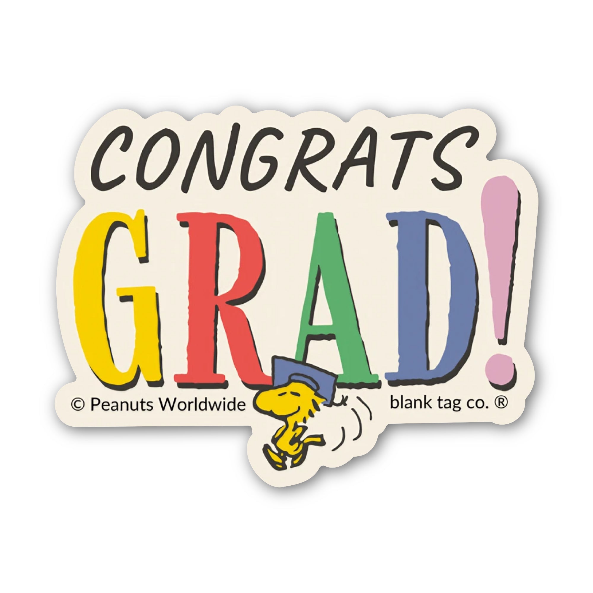 Peanuts® Waterproof Sticker - Congrats Grad