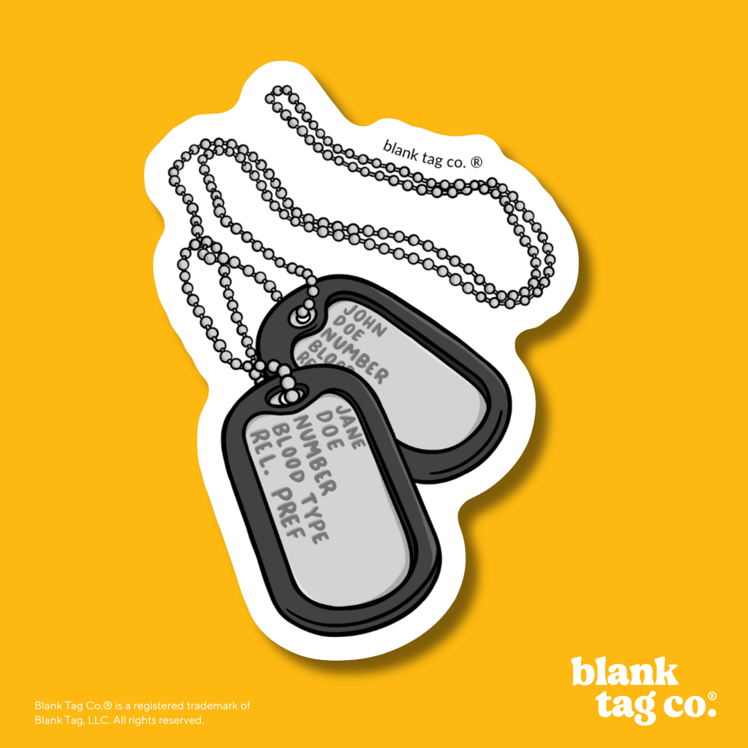 Blank Tag Co.® Waterproof Sticker - Dog Tags
