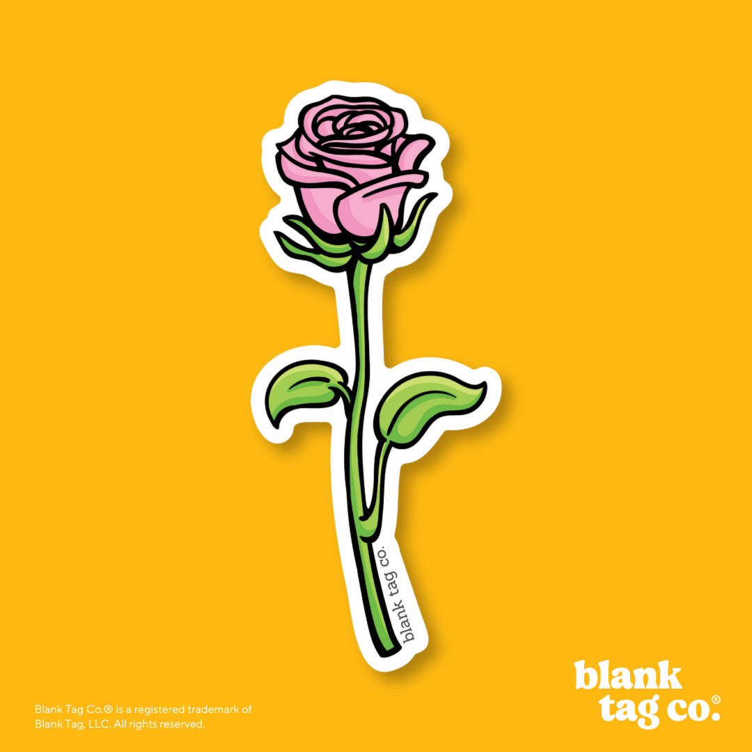 Blank Tag Co.® Waterproof Sticker - Pink Rose