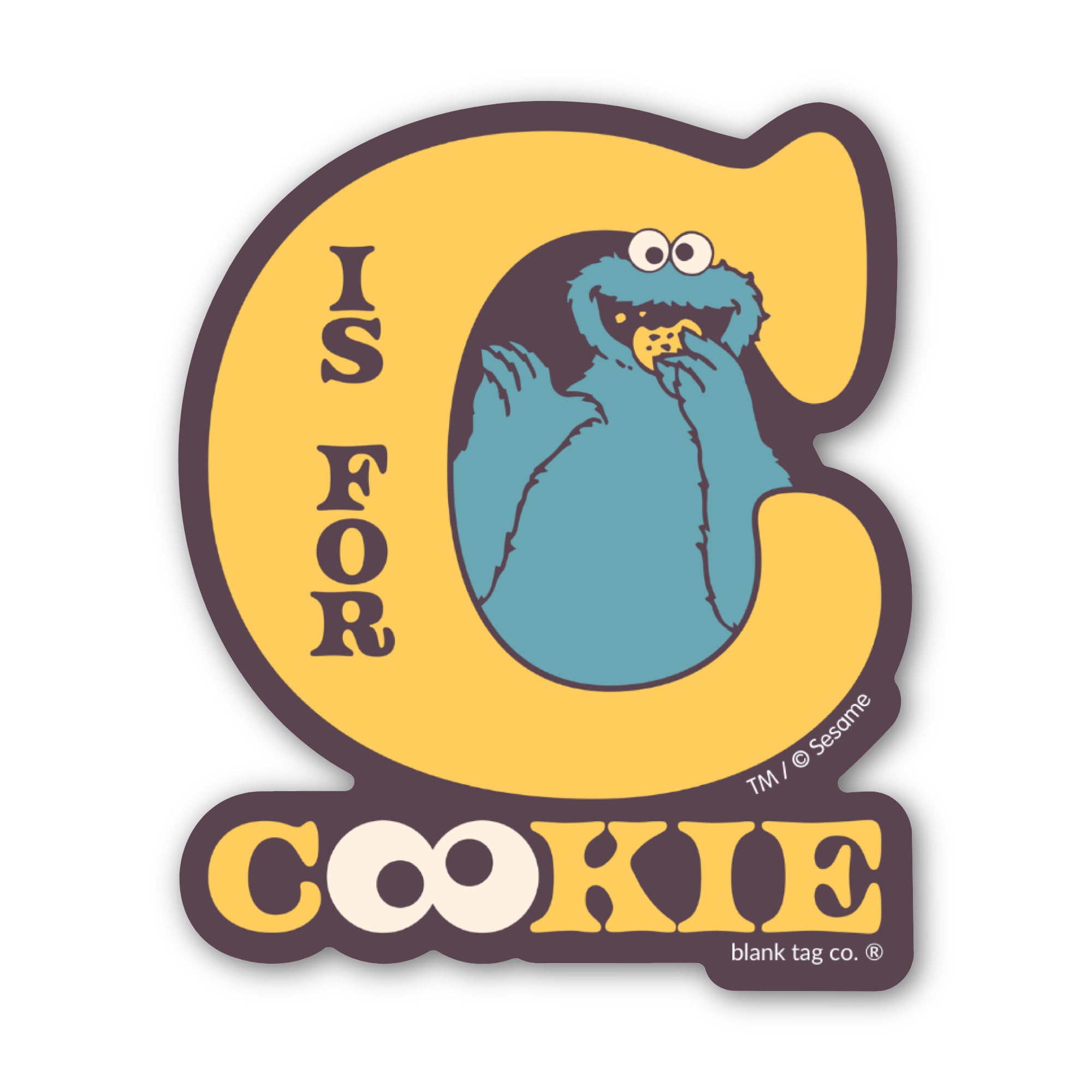 Sesame Street® Waterproof Sticker - C Is For Cookie