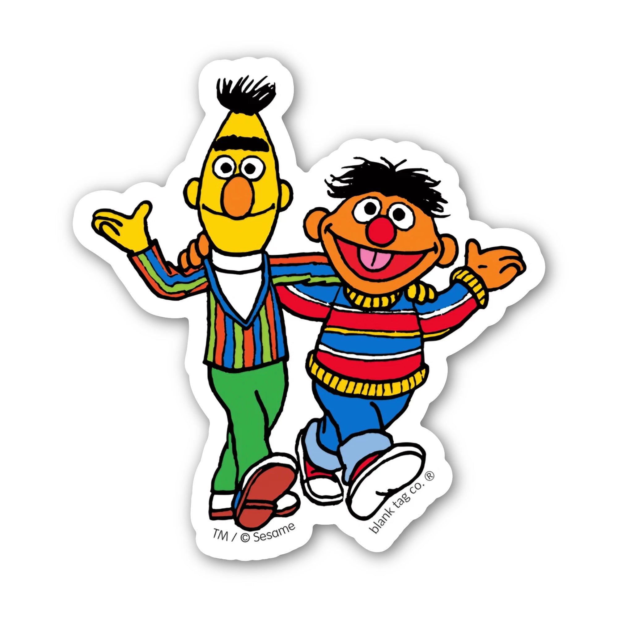 Sesame Street® Waterproof Sticker - Bert and Ernie Walking