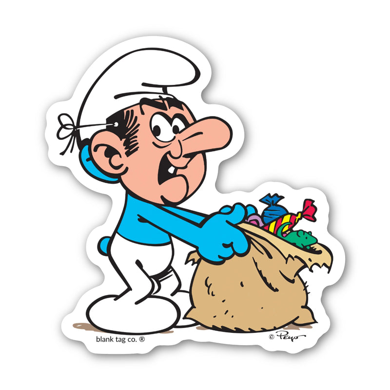 Smurfs® Waterproof Sticker - Smurf With A Gargamel Mask