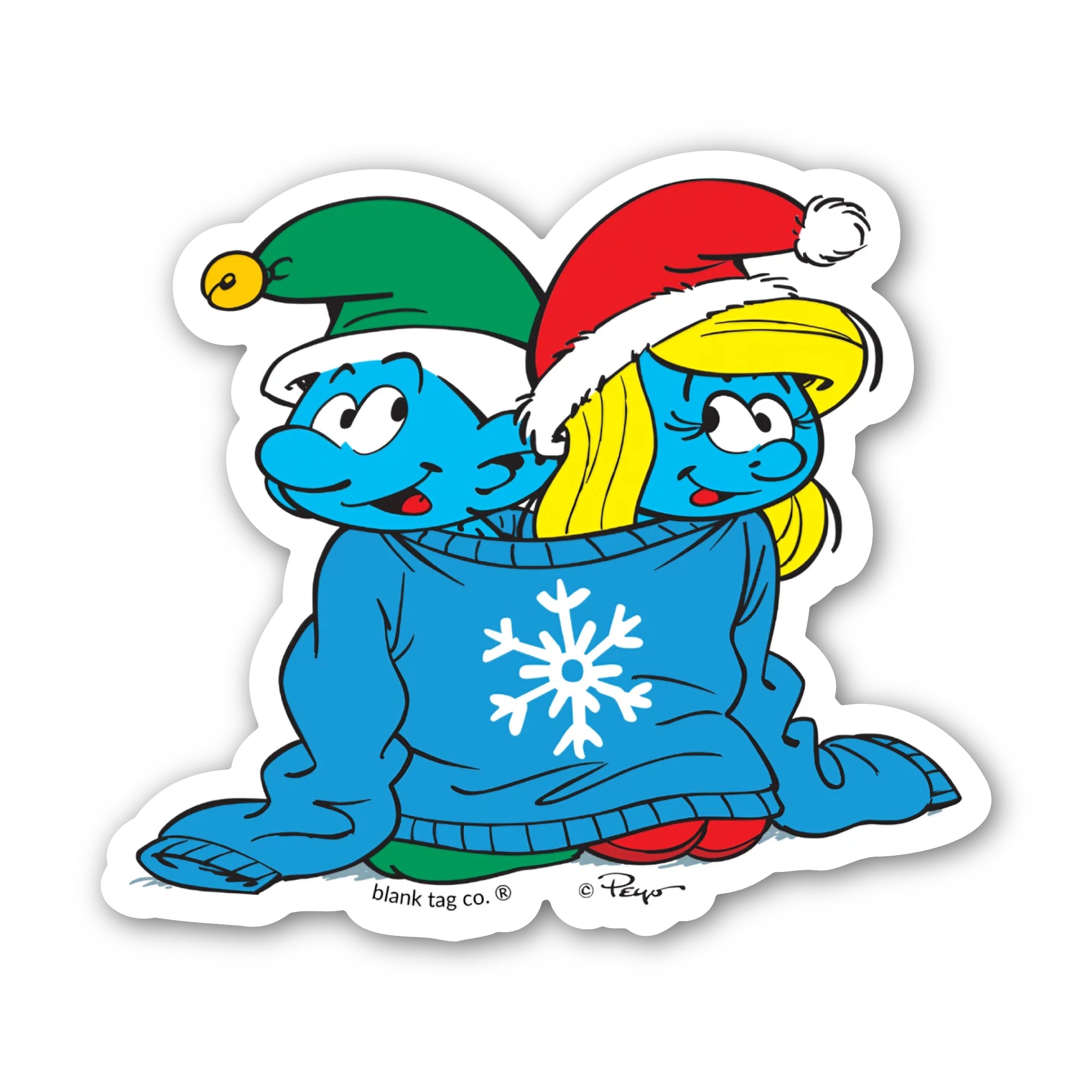Smurfs® Waterproof Sticker - Smurfs In A Sweater