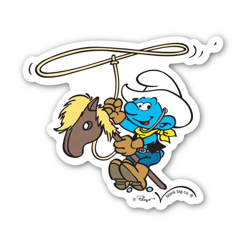 Smurfs® Waterproof Sticker - Cowboy Smurf