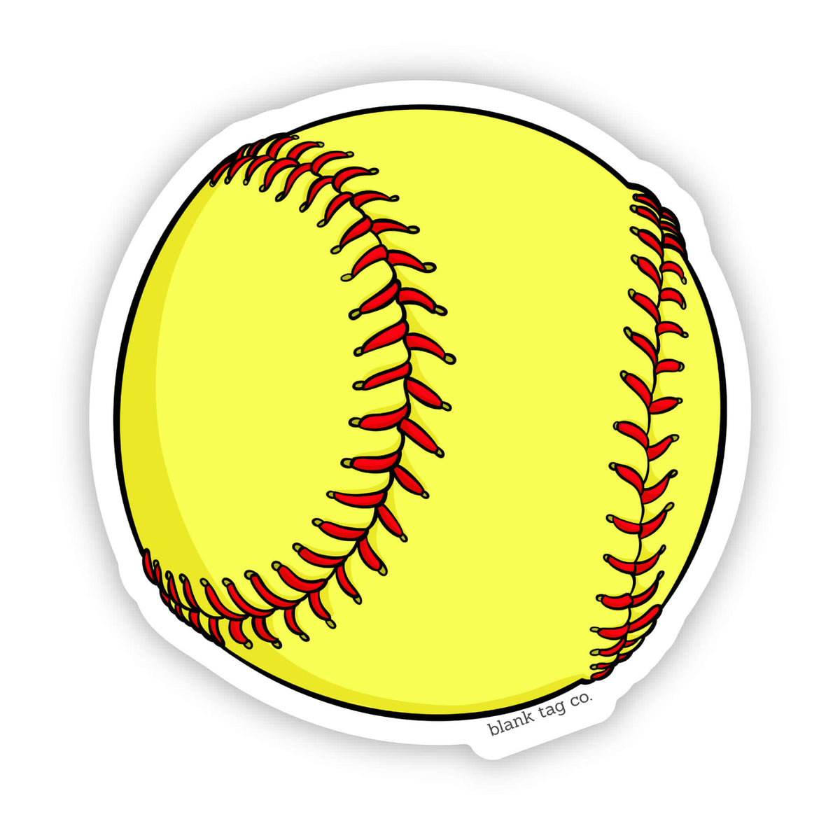 Blank Tag Co.® Softball Waterproof Sticker, image size:1200x1200