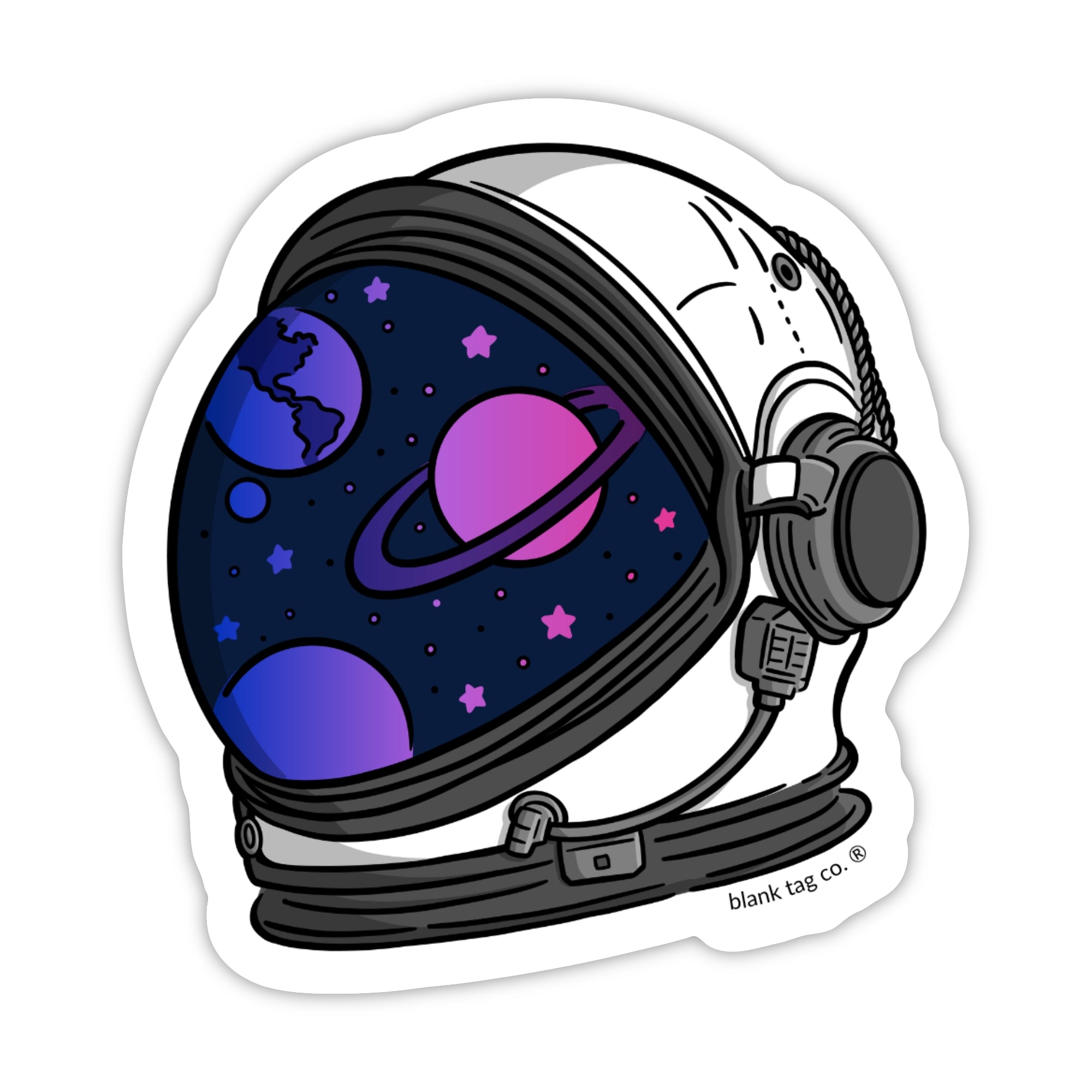 Blank Tag Co.® Waterproof Sticker - Space Helmet