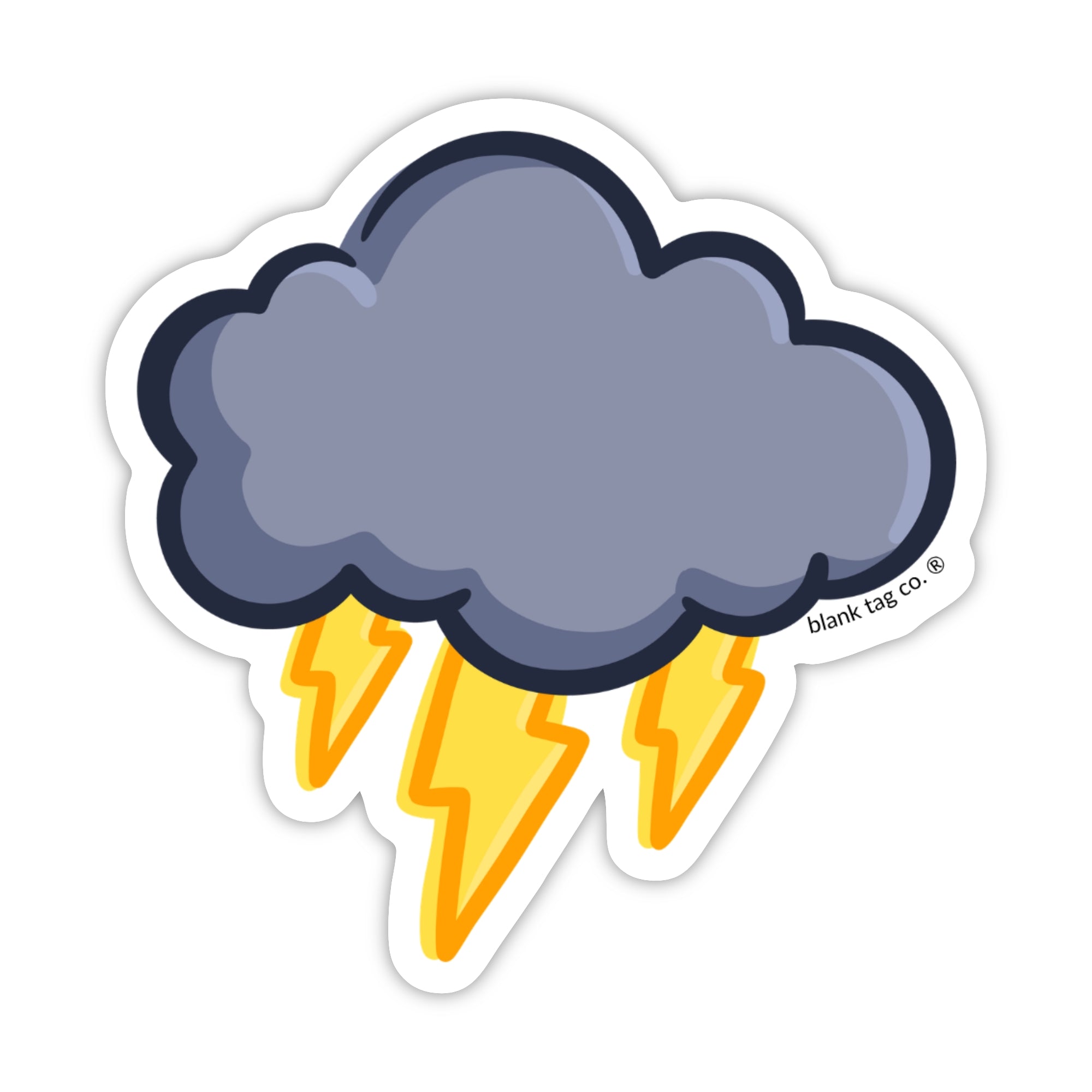 Blank Tag Co.® Waterproof Sticker - Storm Cloud