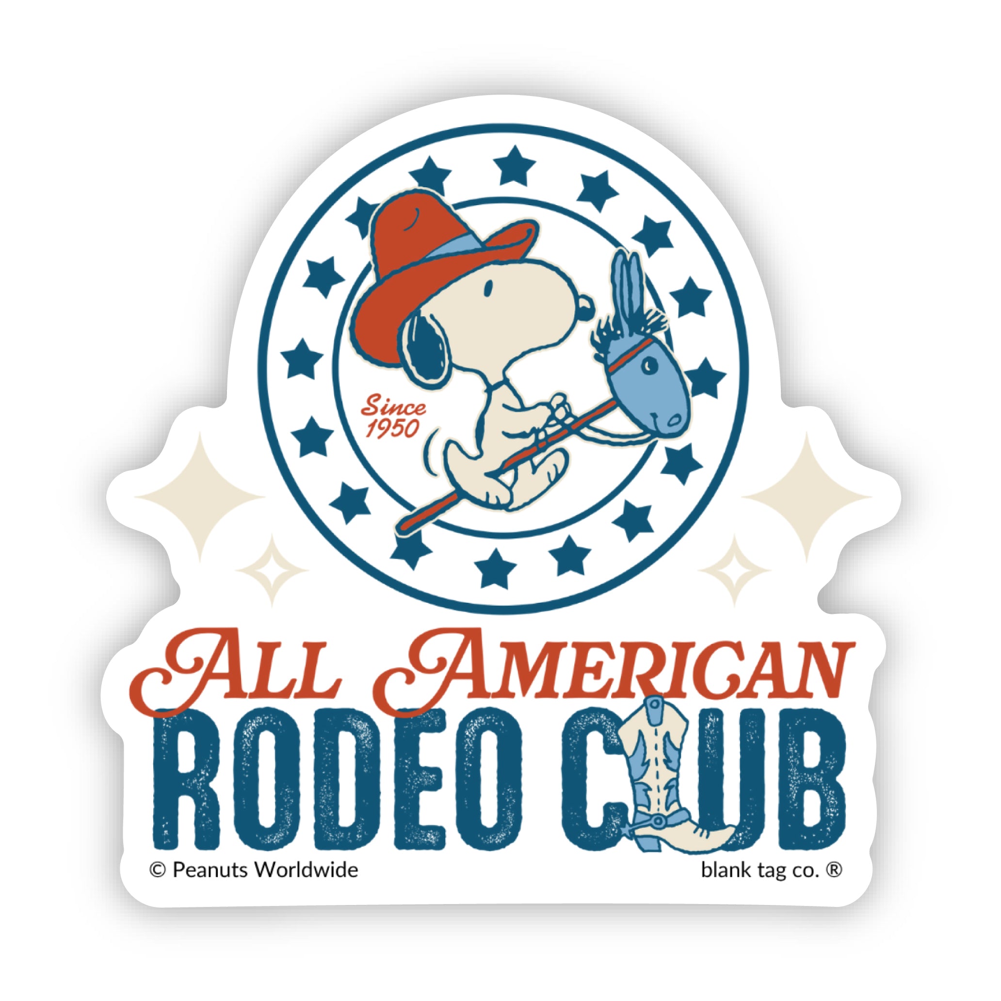 Peanuts® All American Rodeo Club Waterproof Sticker