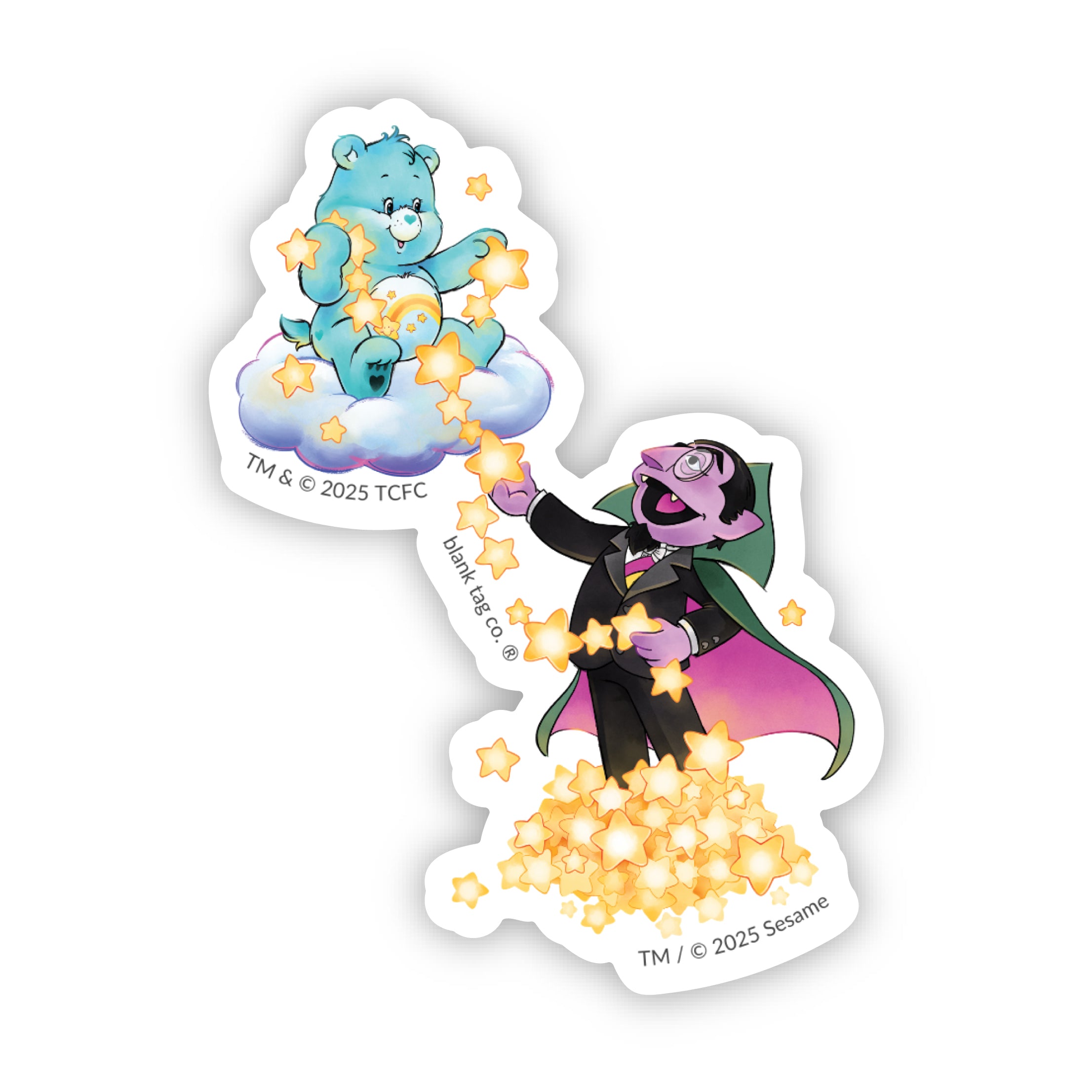 The Bedtime Bear And The Count With Stars Sticker