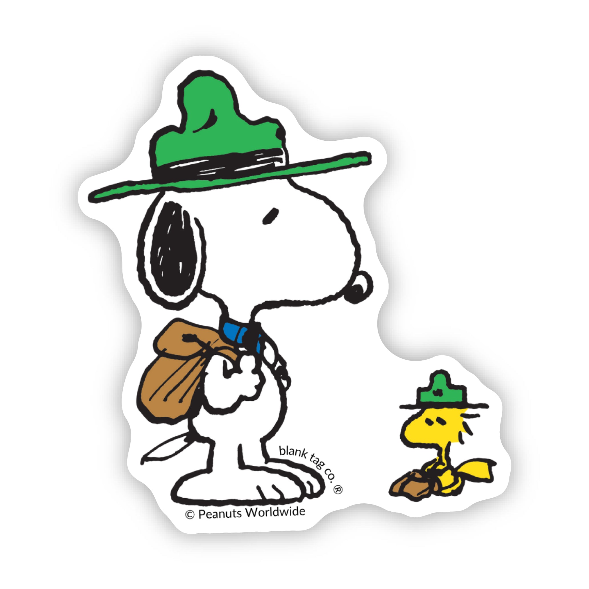 Peanuts® Camping Snoopy and Woodstock Waterproof Sticker