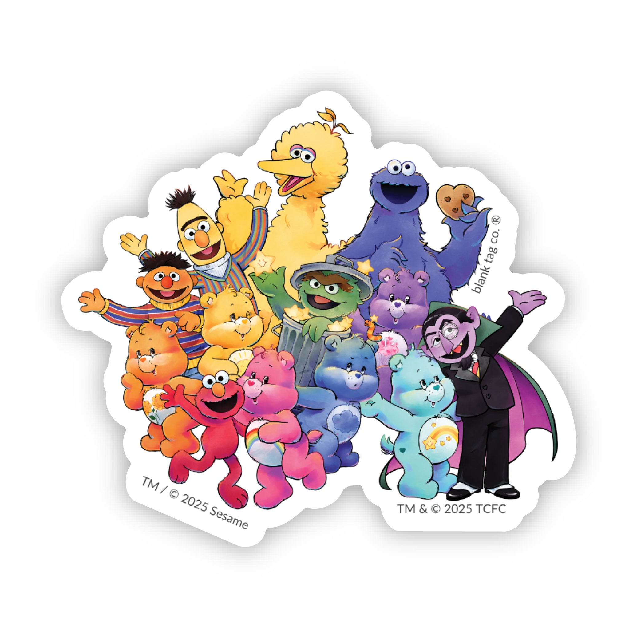 The Care Bears x Sesame Street Group Sticker