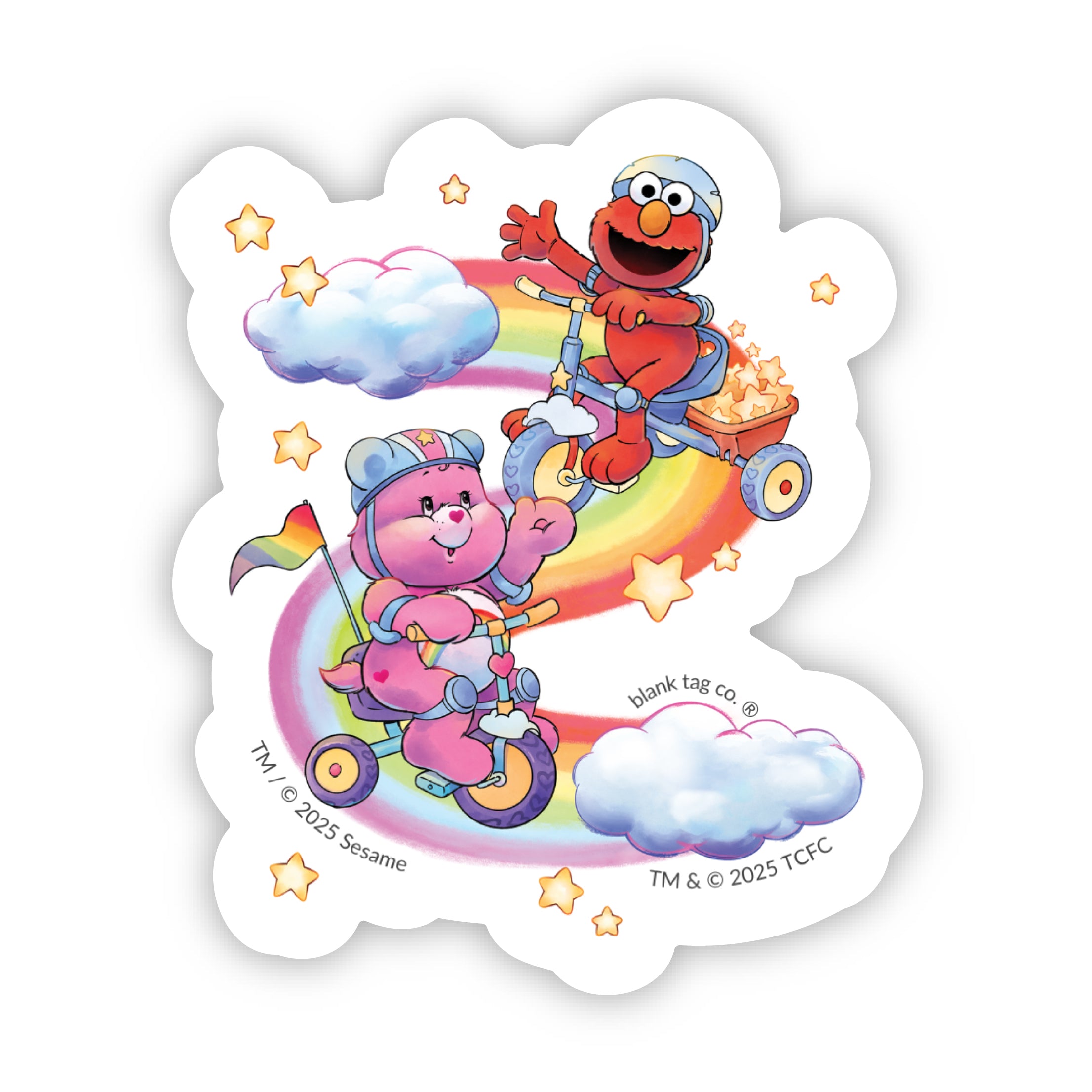The Cheer Bear And Elmo Riding Tricycles Sticker