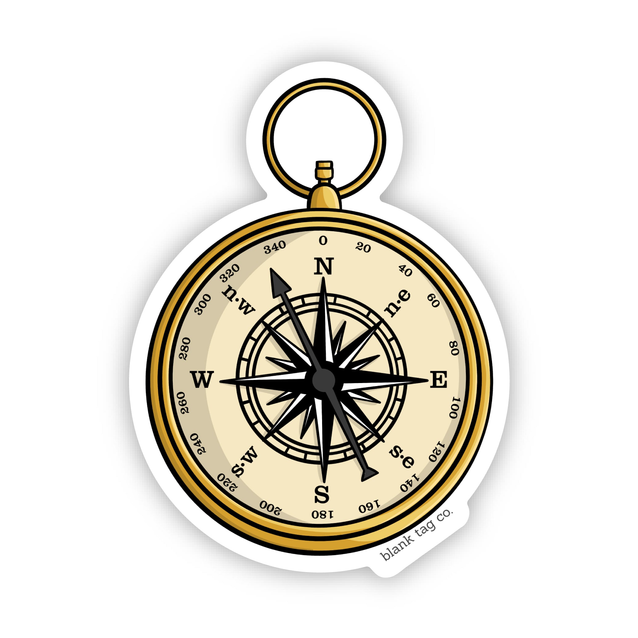 Blank Tag Co.® Waterproof Compass Sticker