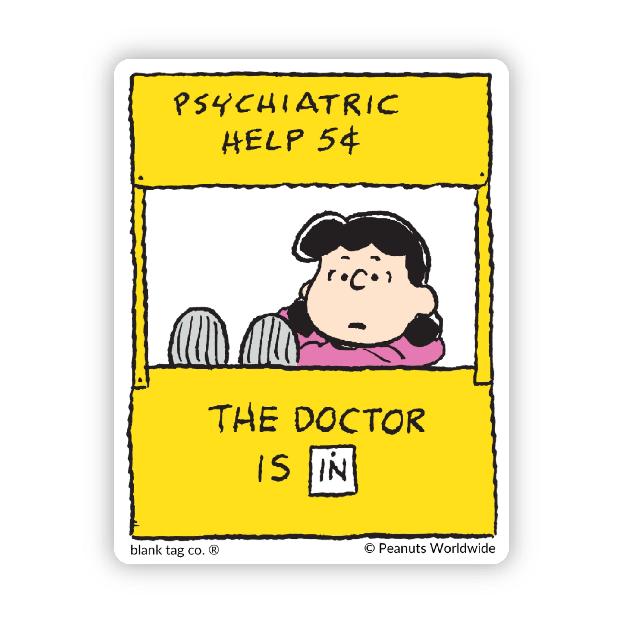 Peanuts® Doctor Is In Waterproof Sticker