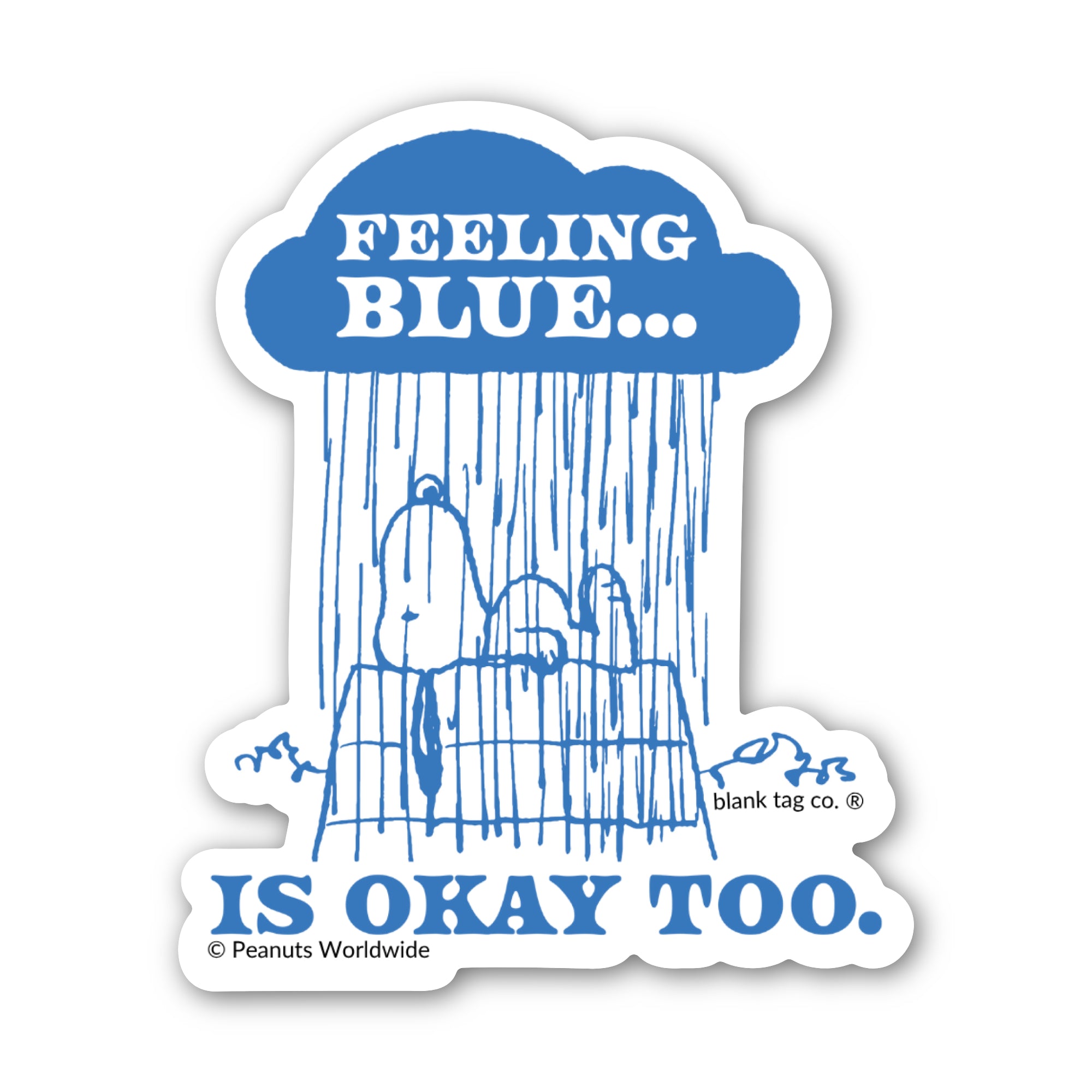 Peanuts® Feeling Blue Is Okay Too Waterproof Sticker