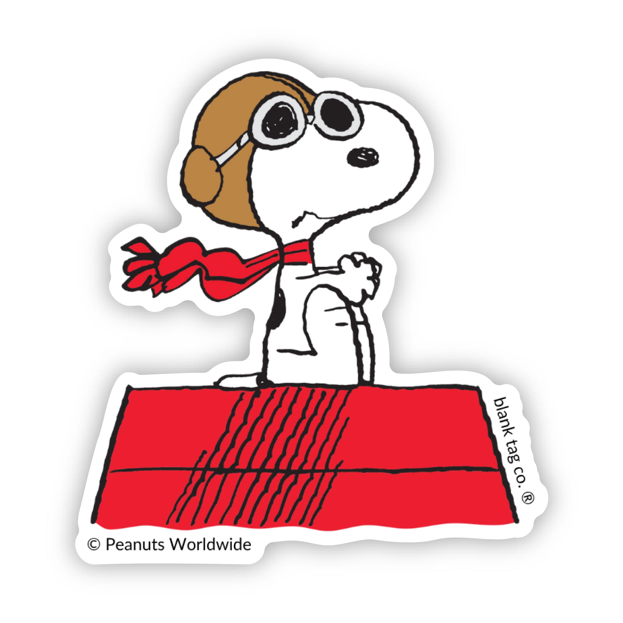 Peanuts® Flying Ace On A Roof Waterproof Sticker