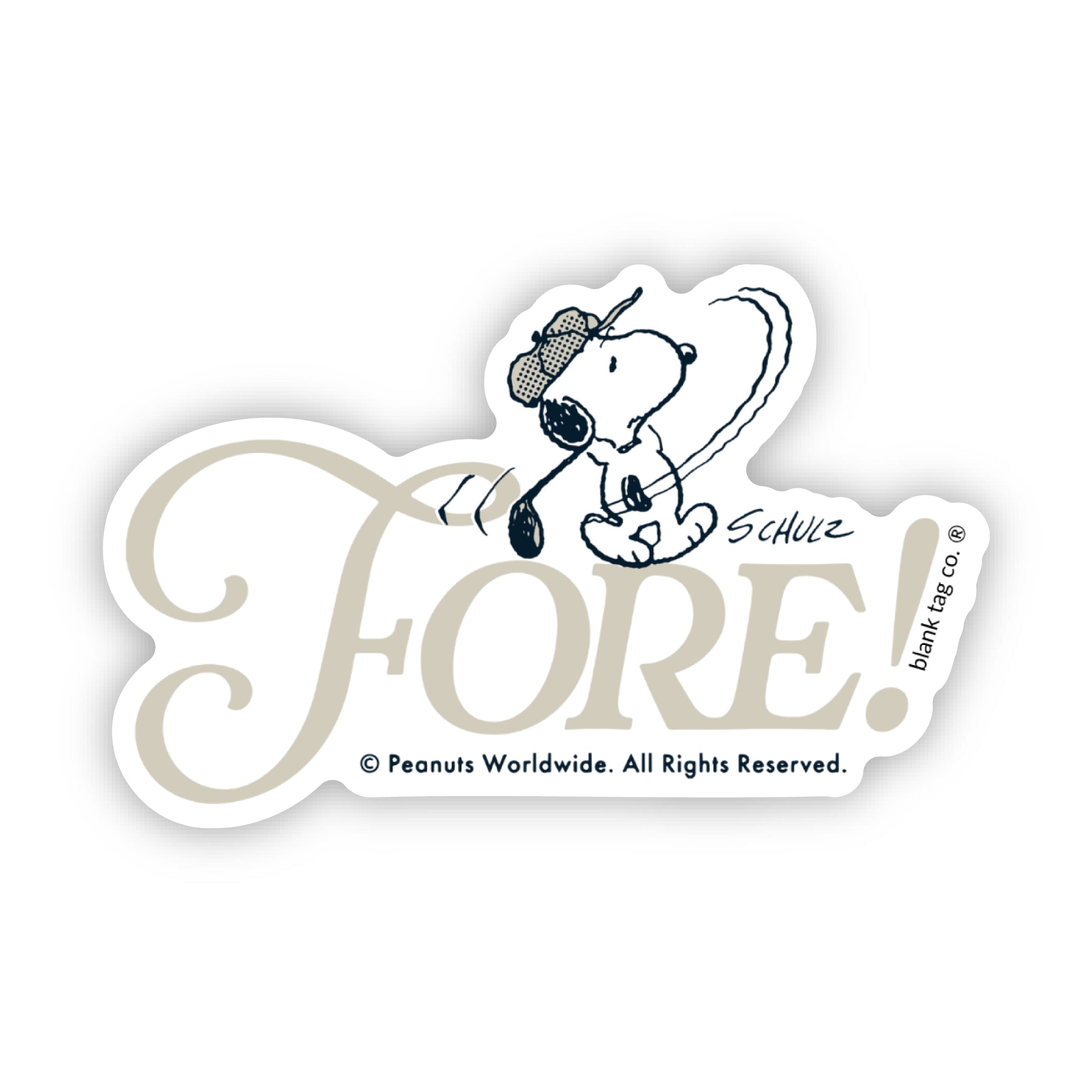 Peanuts® Fore! Waterproof Sticker