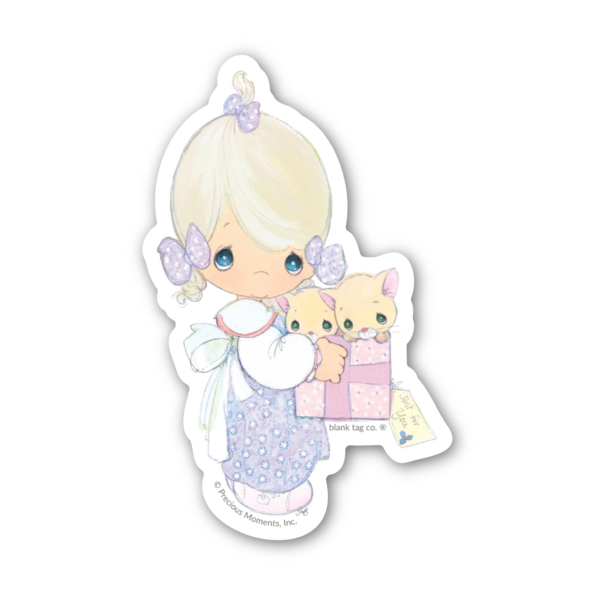 Precious Moments® Girl With Cats Sticker