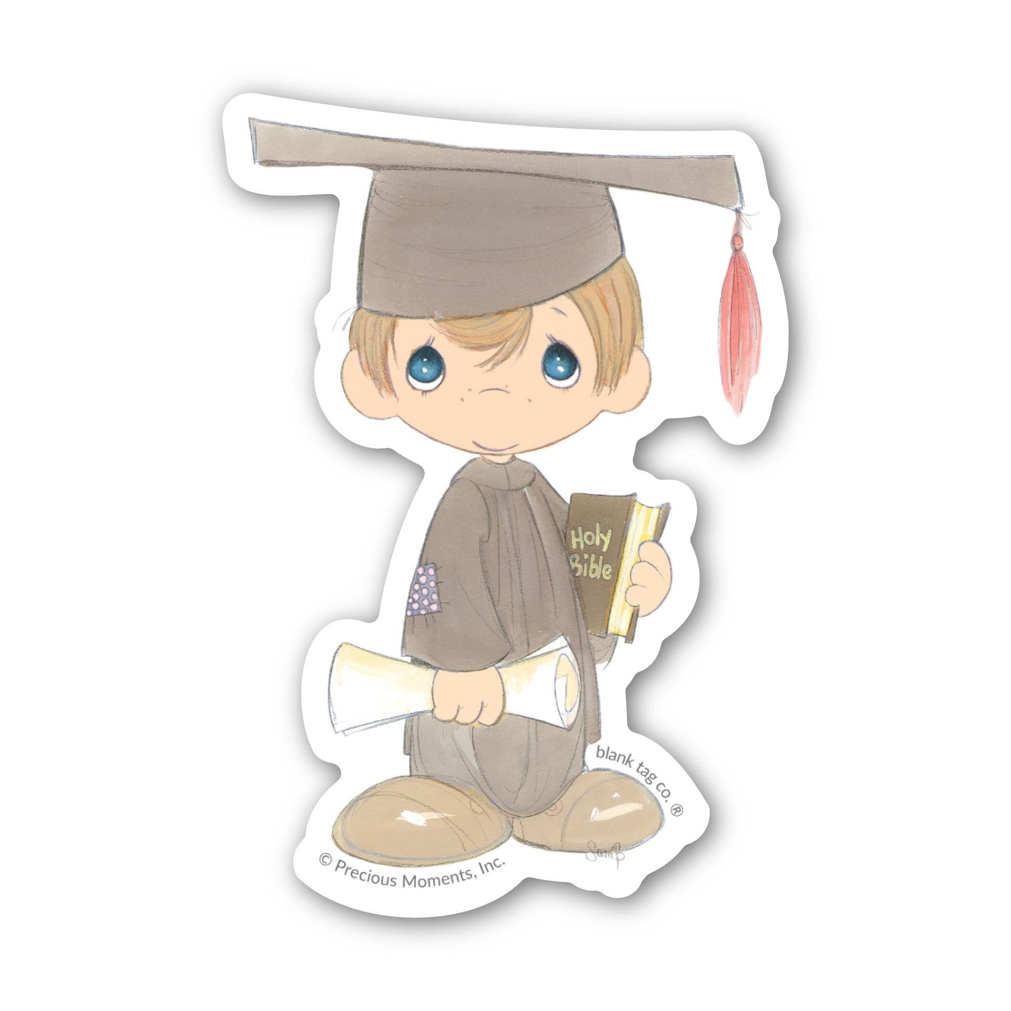 Precious Moments® Graduating Boy  With A Bible Sticker