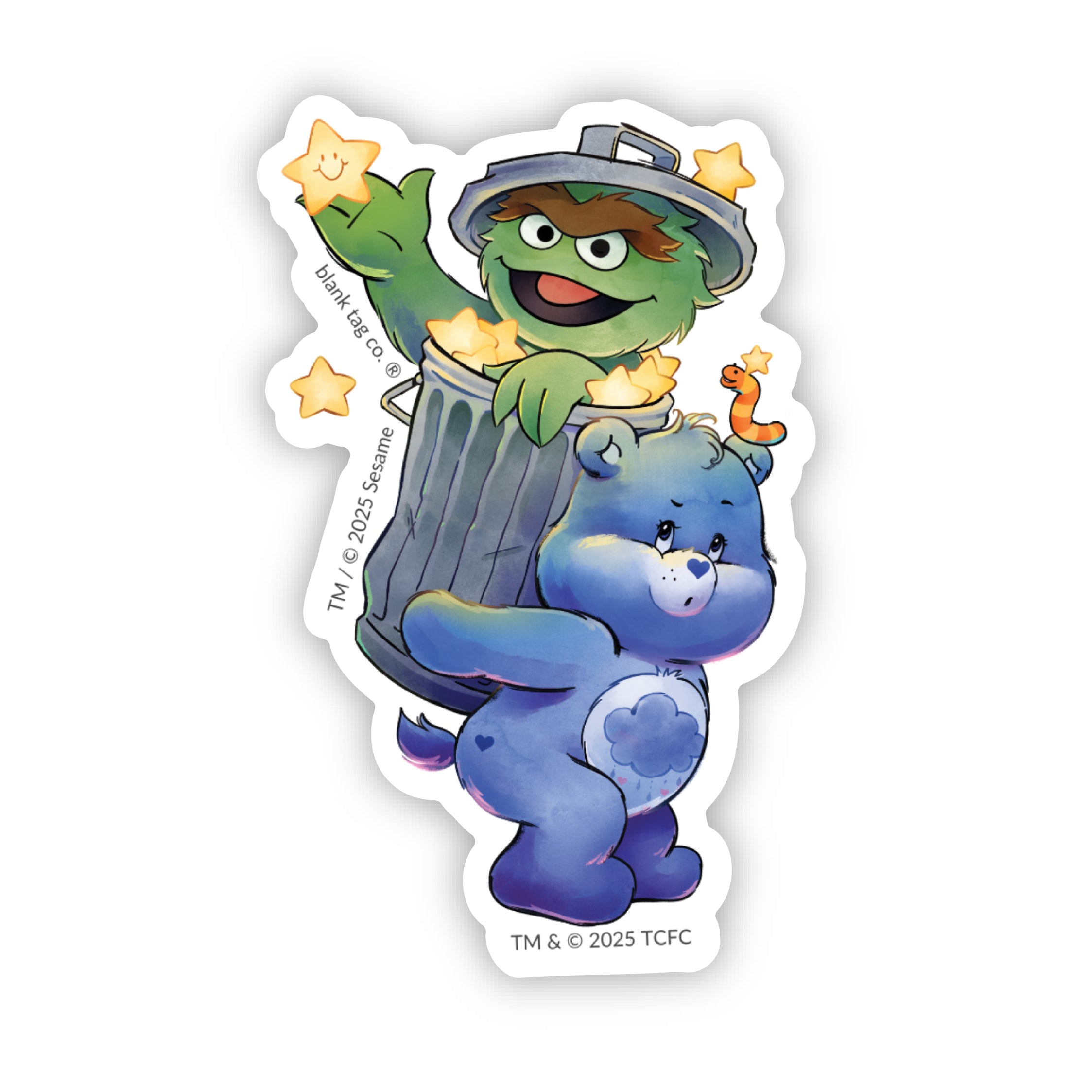 The Grumpy Bear And Oscar The Grouch Sticker