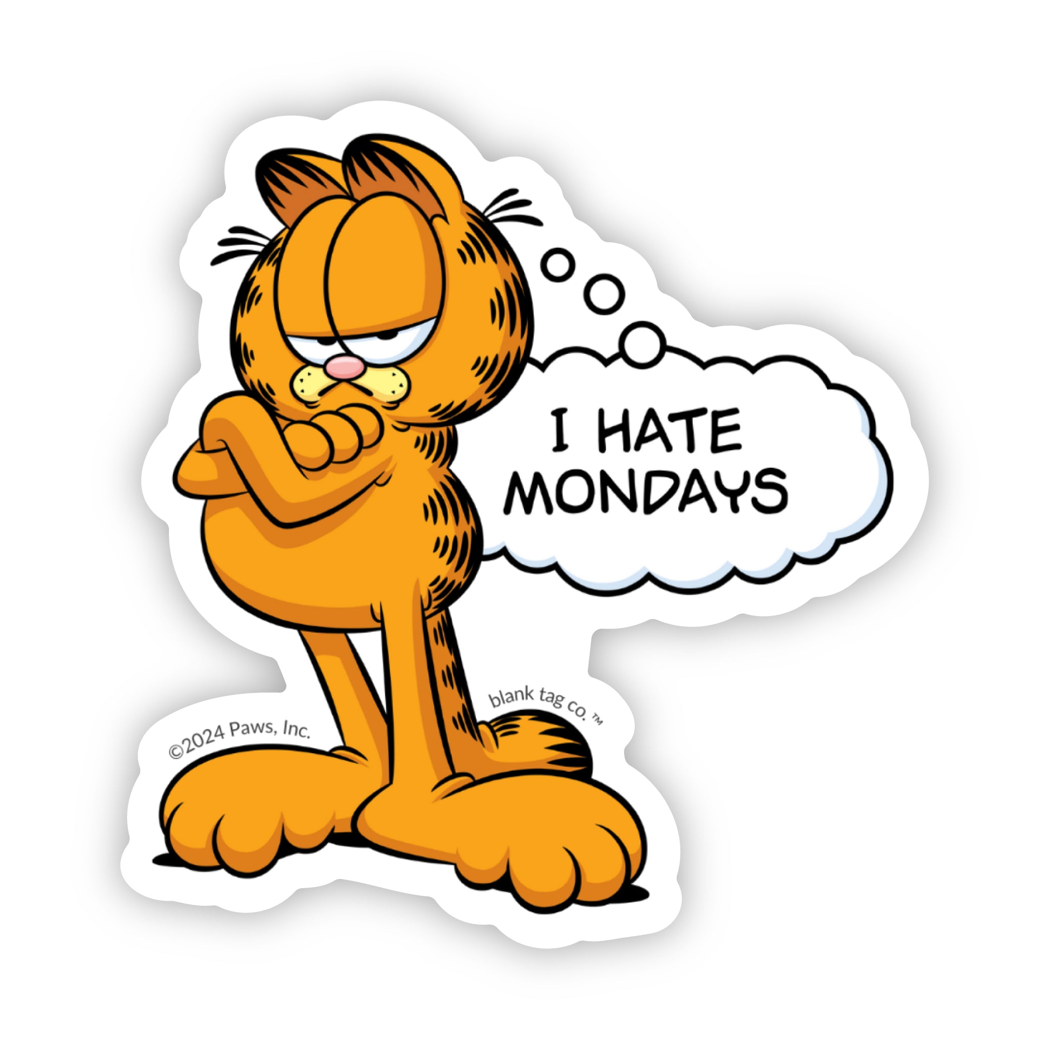 The I Hate Mondays Garfield Sticker