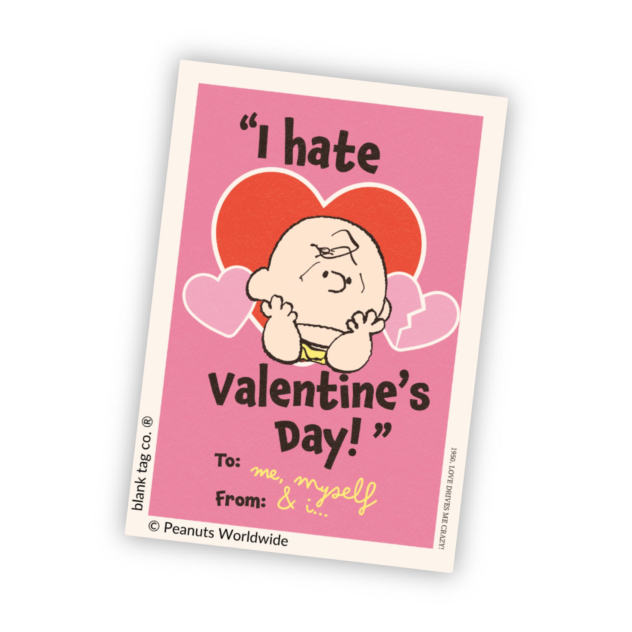 Peanuts® I Hate Valentine's Day Waterproof Sticker