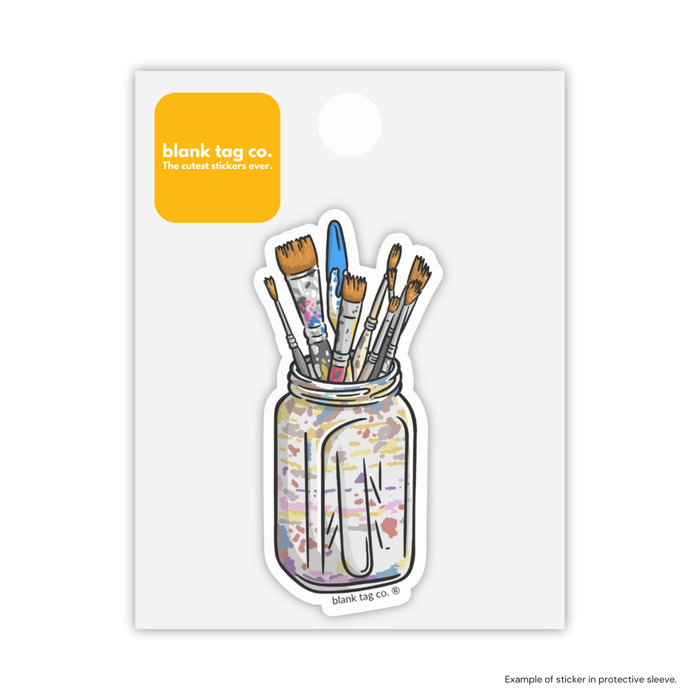 The Jar of Paint Brushes Sticker