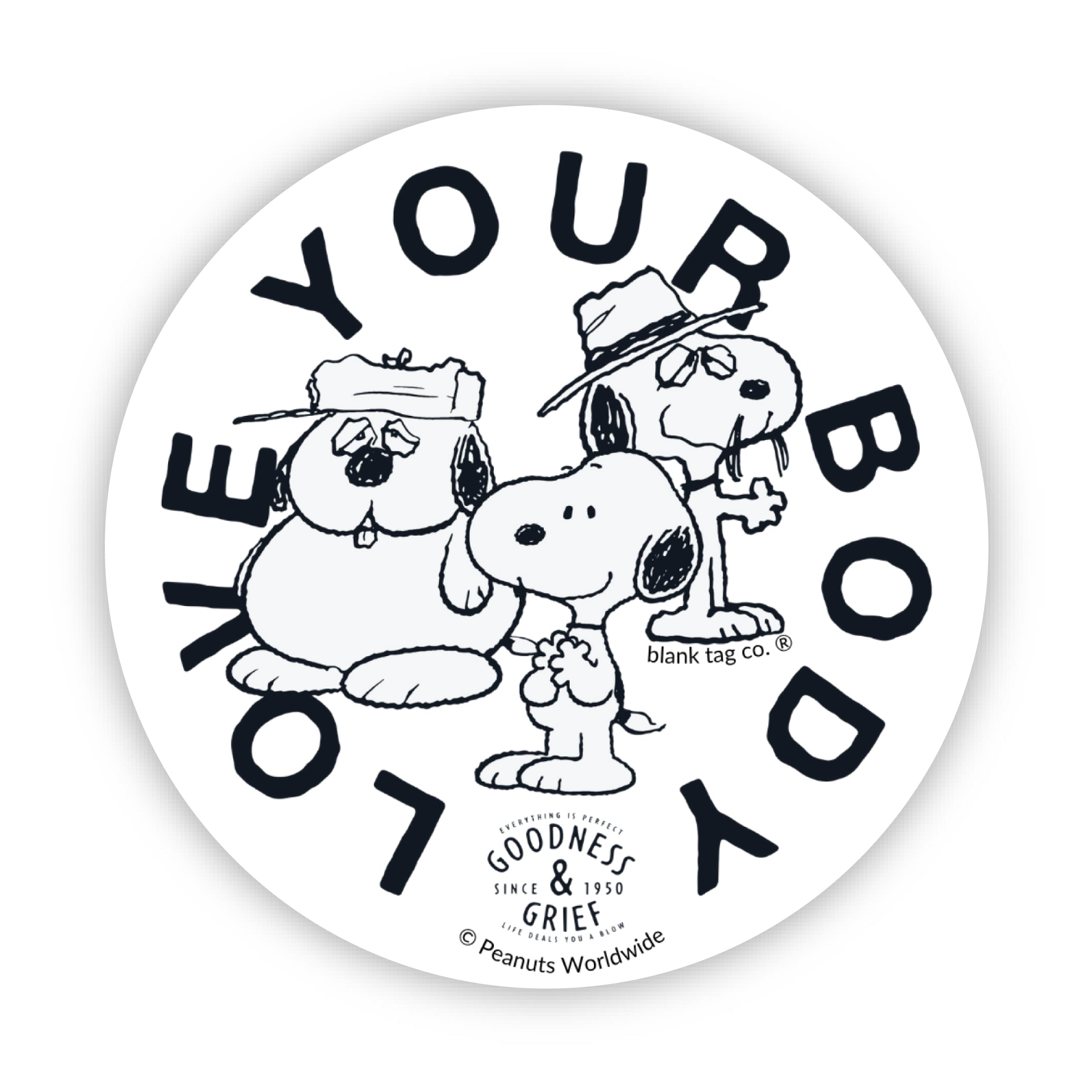 Peanuts® Love Your Body Waterproof Sticker
