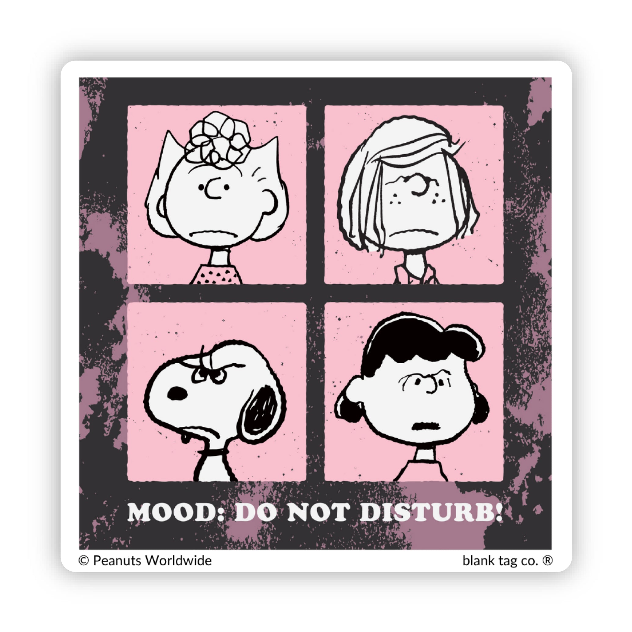 Peanuts® Mood: Do Not Disturb Waterproof Sticker