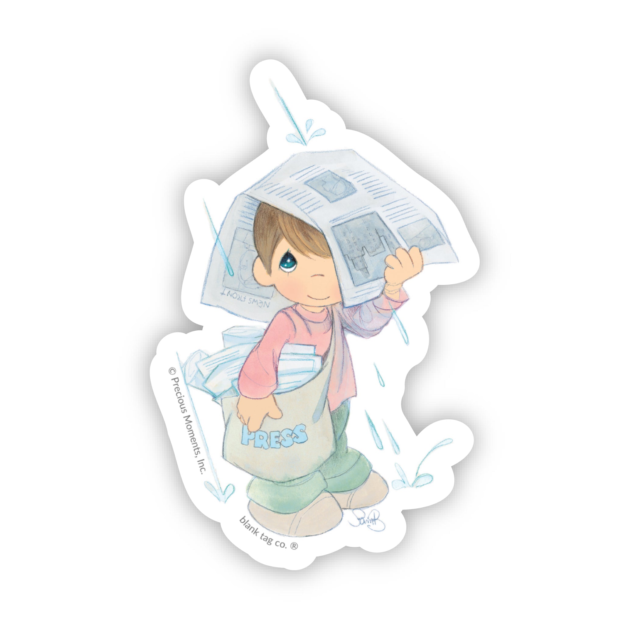 Precious Moments® Newspaper Kid Sticker