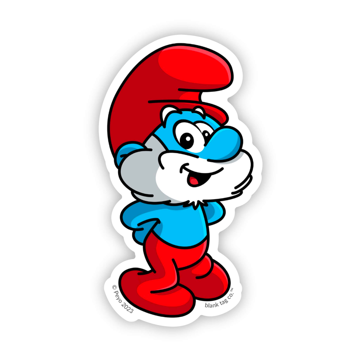 papa smurf vape juice Vinyl Waterproof Papa Smurf Sticker