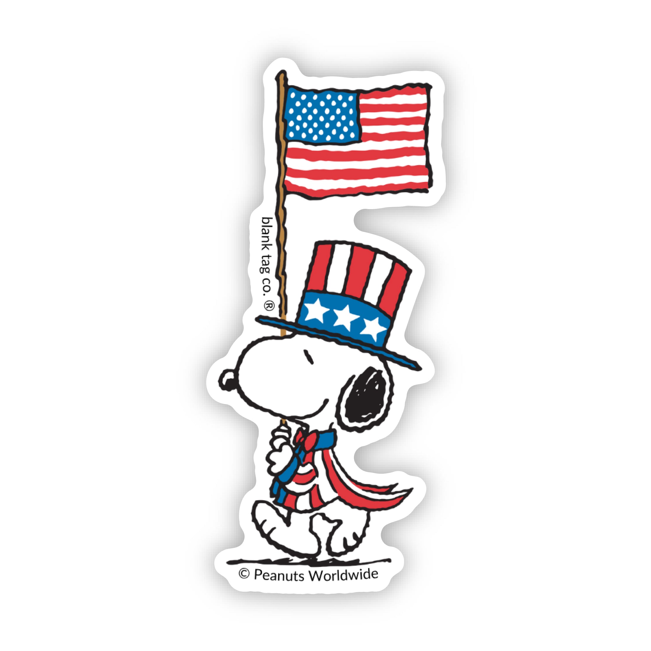 Peanuts® Patriotic Snoopy Waterproof Sticker
